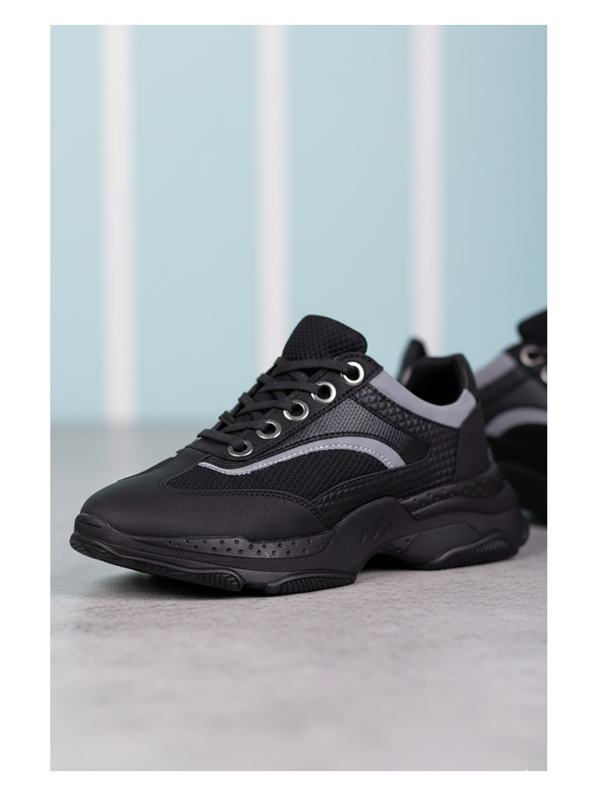 Riccon Siyah Fileli Erkek Sneaker 0012157A