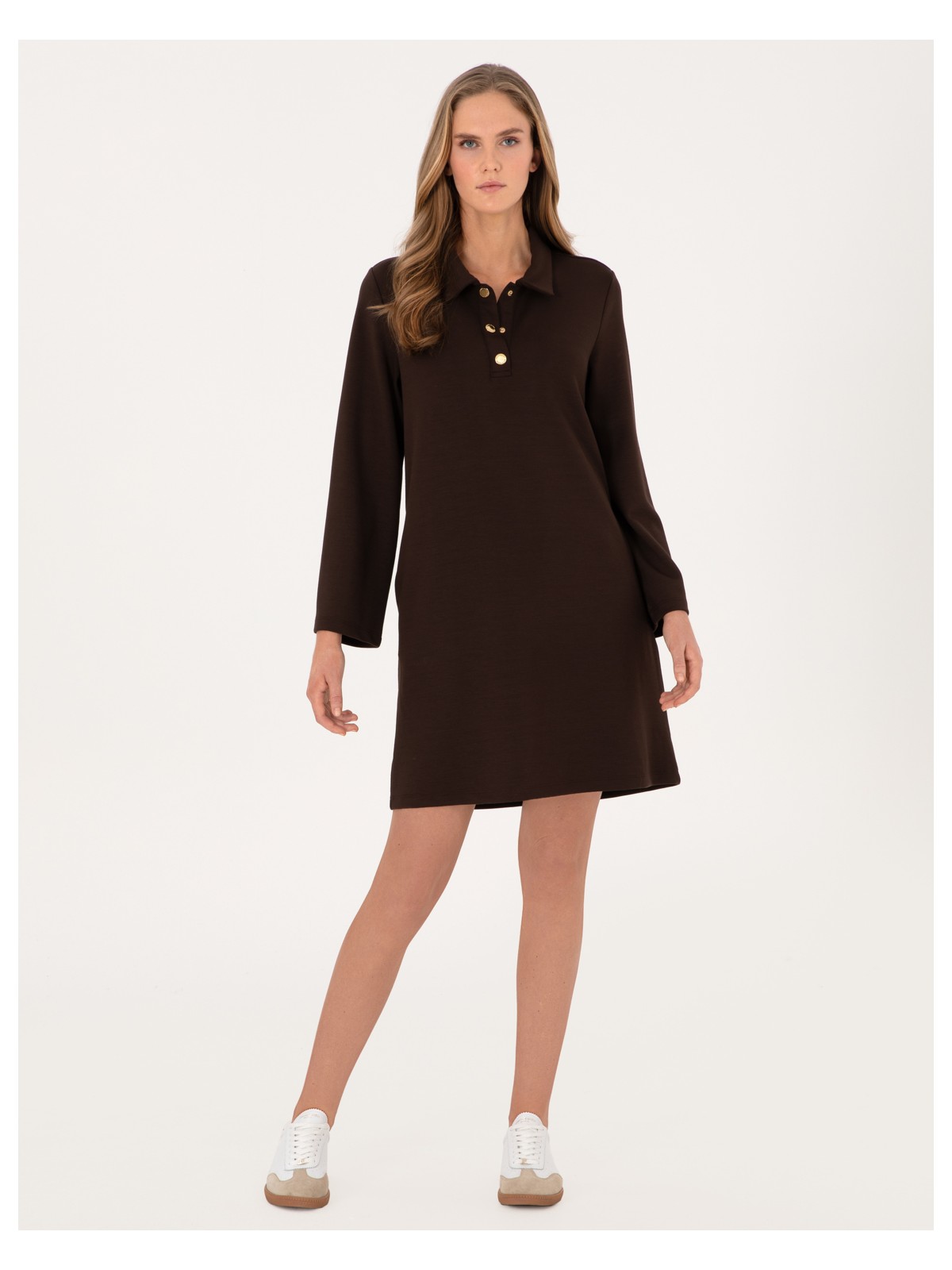 Pierre Cardin Kadın Lacivert A Kesim Modal Karışımlı Örme Elbise 50315895-VR033 - Görsel 4