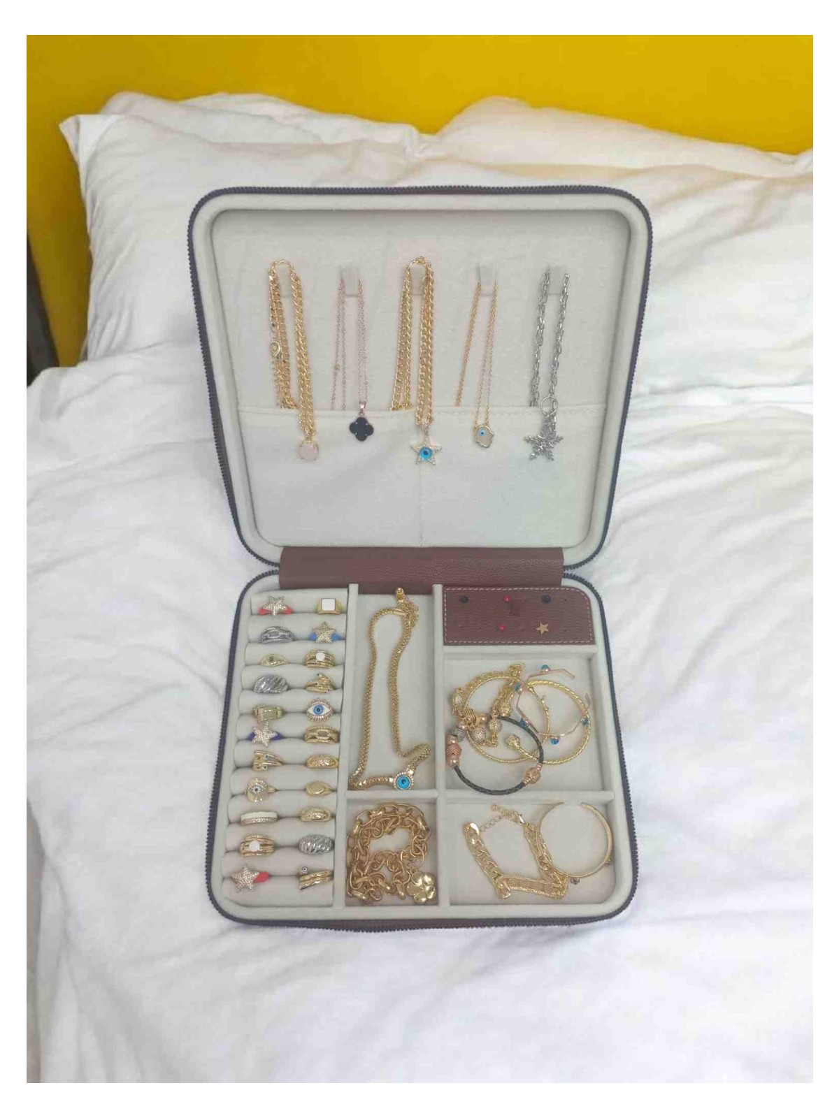 Moda Fiesta Büyük Boy Takı Kutusu 27X24 | Zarif ve Çok Bölmeli Mücevher Organizeri - Görsel 5