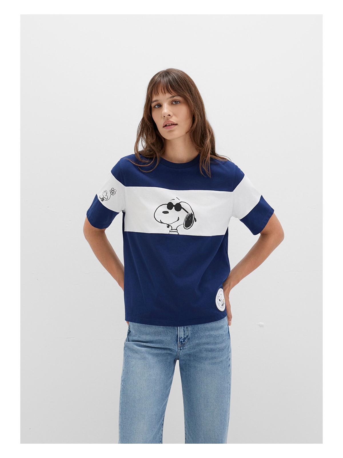 Mavi Snoopy Baskılı Lacivert Tişört 1613671-70491