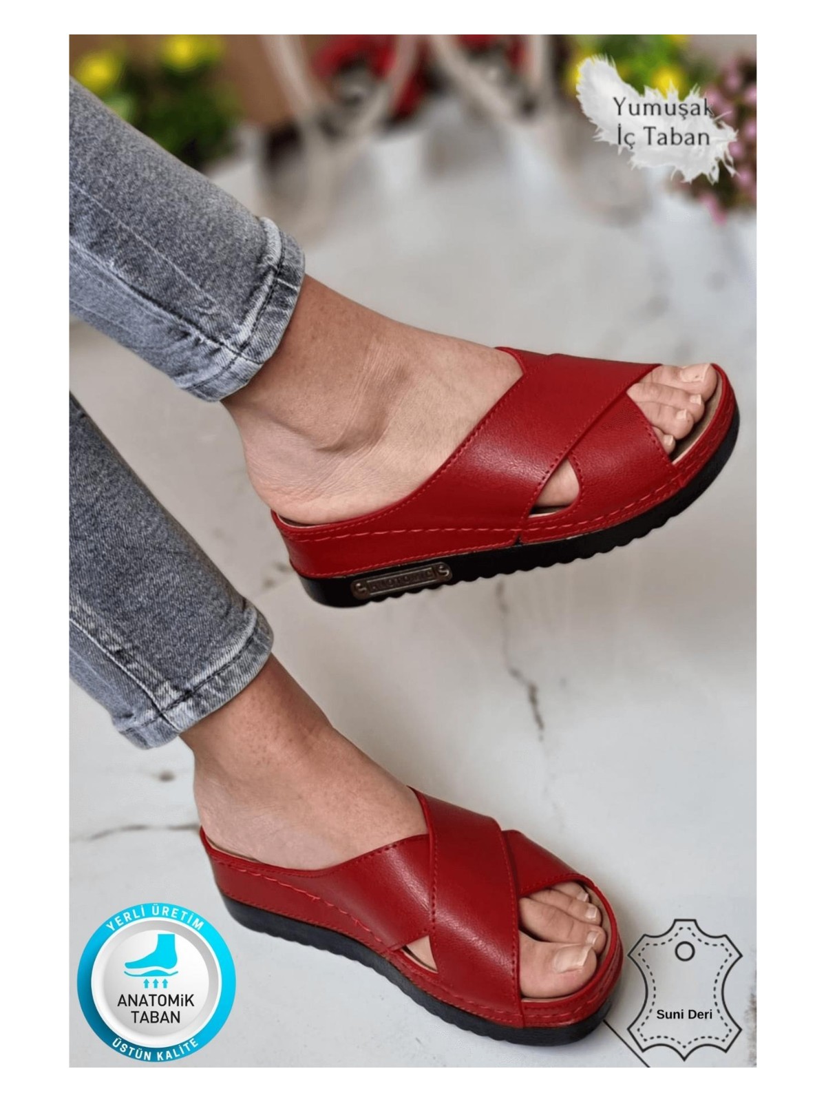 Neon Shoes Lina Kadın Anatomik Ortopedik Konfor Modeli Terlik Hafif Şık Topuklu Günlük Dışarı Ev İçi Terliği