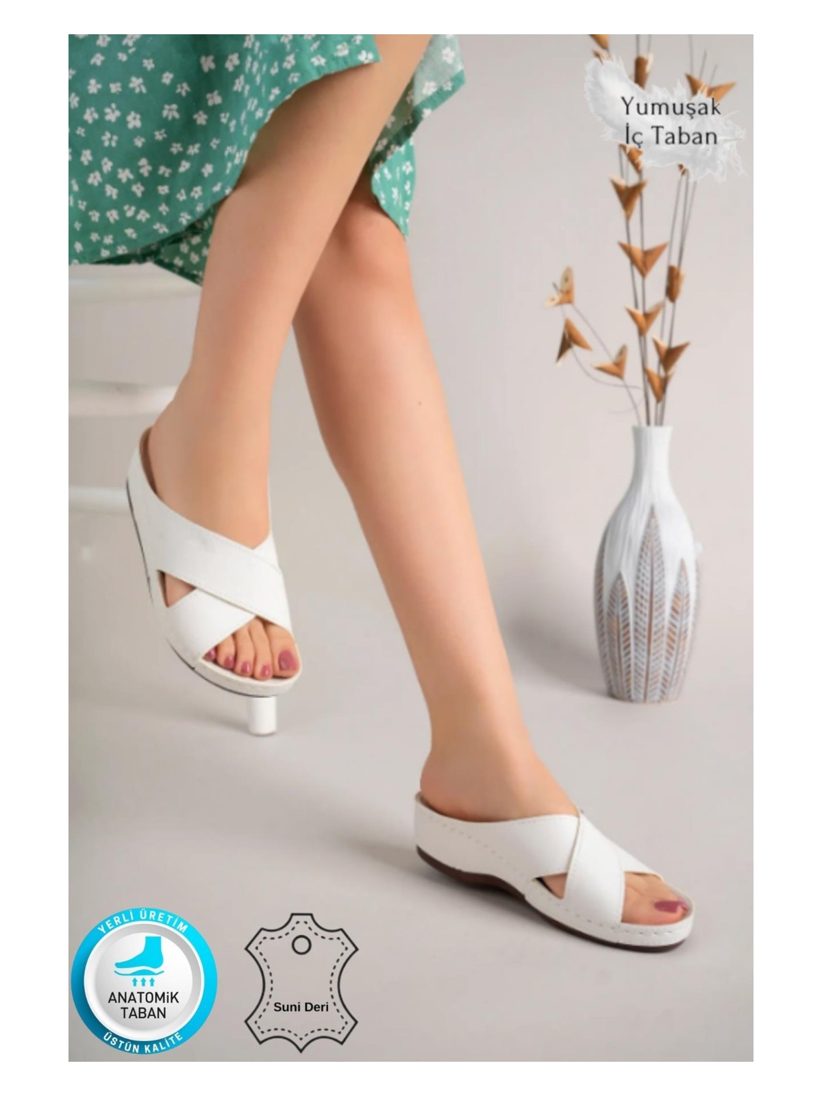 Neon Shoes Desy Kadın Ortopedik Taban Şık Konfor Modeli Günlük Terlik Genç Anne Ev Dışarı Terliği - Görsel 6