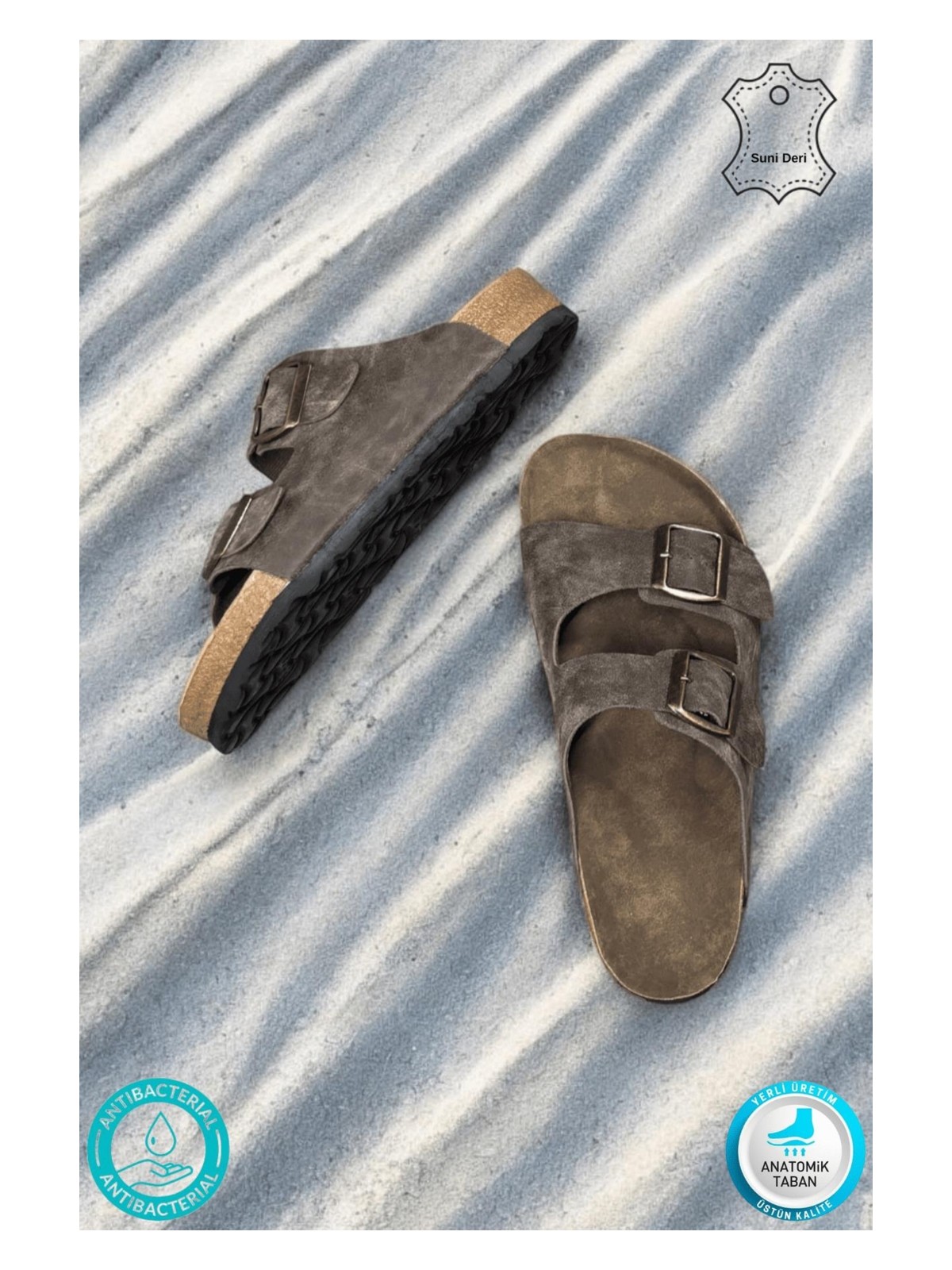 Neon Shoes Madrid Unisex Ortopedik Tabanlı Terlik Çift Bantlı Tokalı Günlük Rahat Ev & Dışarı Terliği - Görsel 8