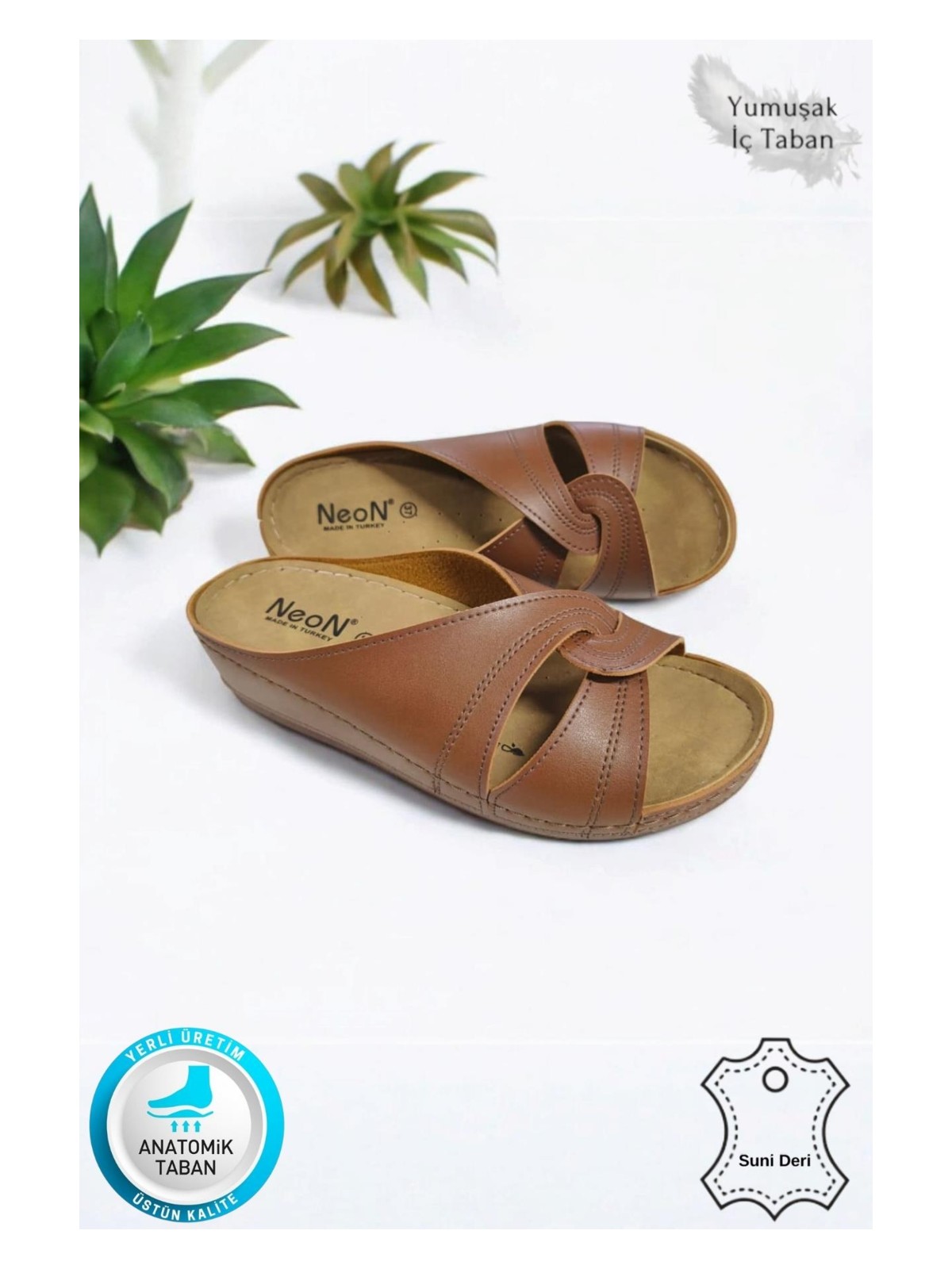 Neon Shoes Putu Kadın Çapraz Konfor Modeli Günlük Ortopedik Terlik Anne Orta Yaş Genç Ev & Dışarı Terliği - Görsel 8