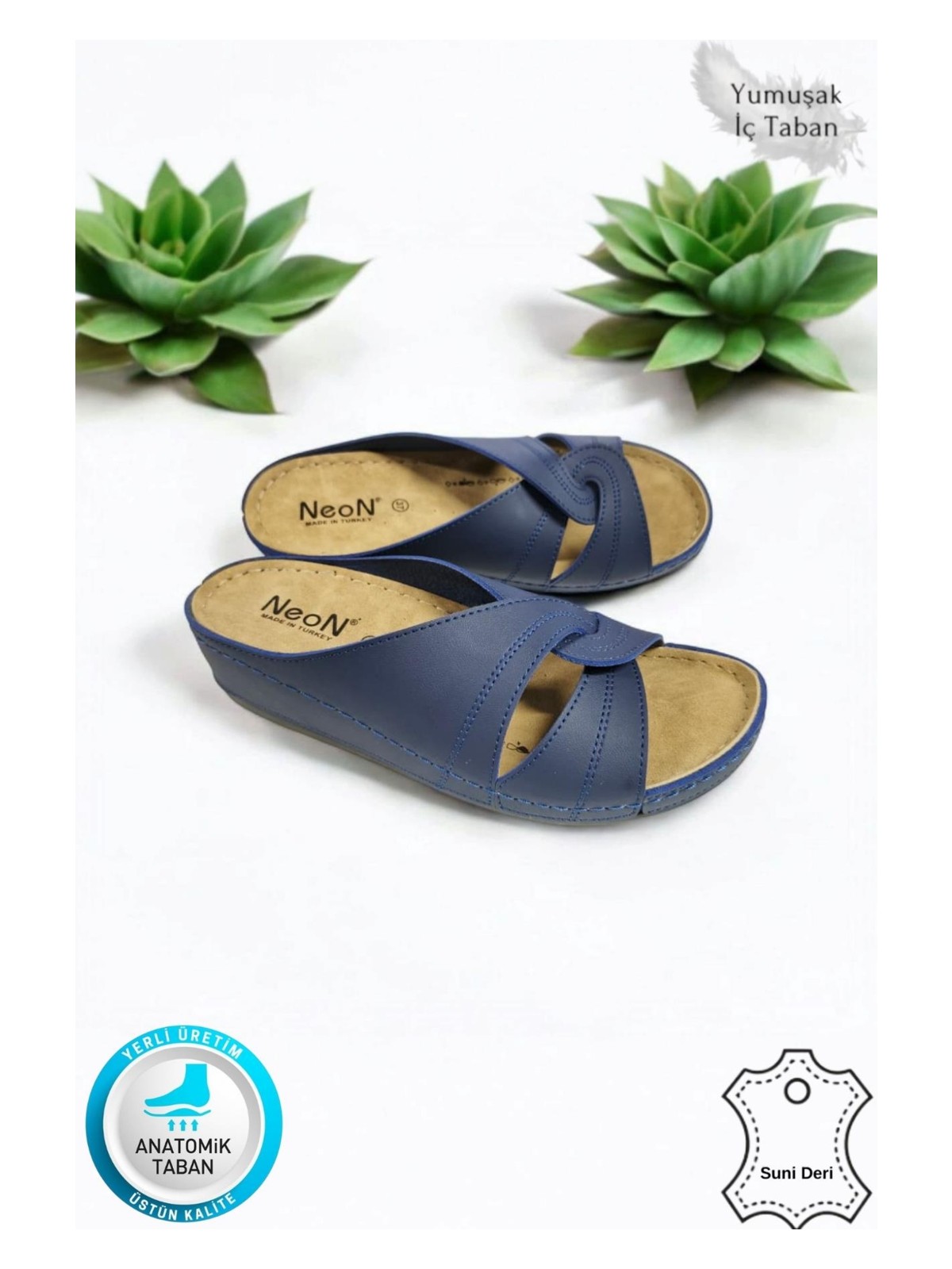 Neon Shoes Putu Kadın Çapraz Konfor Modeli Günlük Ortopedik Terlik Anne Orta Yaş Genç Ev & Dışarı Terliği - Görsel 7