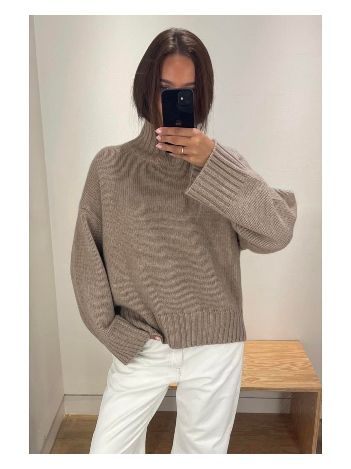 Madmext Siyah Boğazlı Kadın Triko Kazak MG2535 - Görsel 5