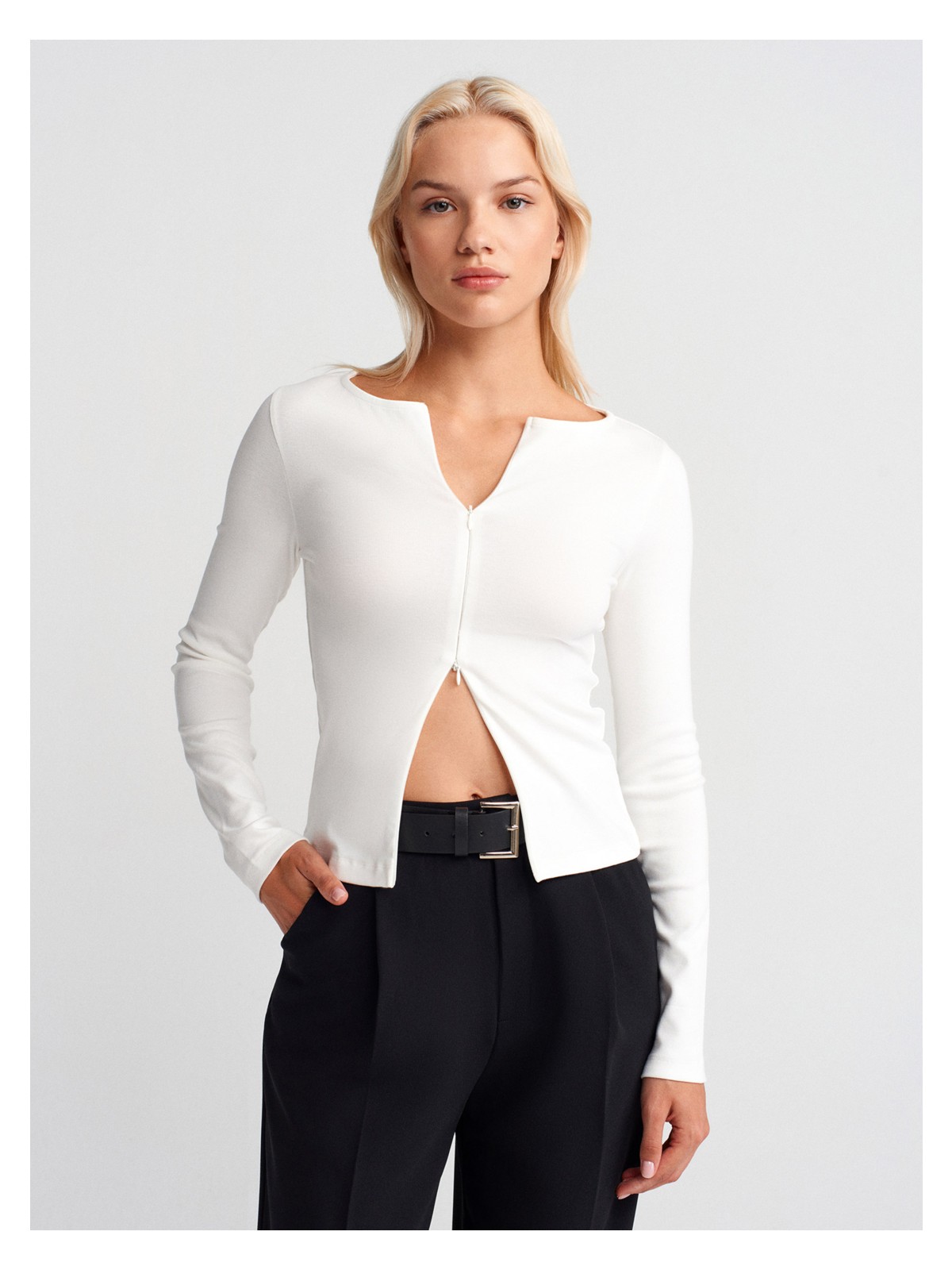 Dilvin 31993 Çift Fermuarlı Top-Vizon - Görsel 3