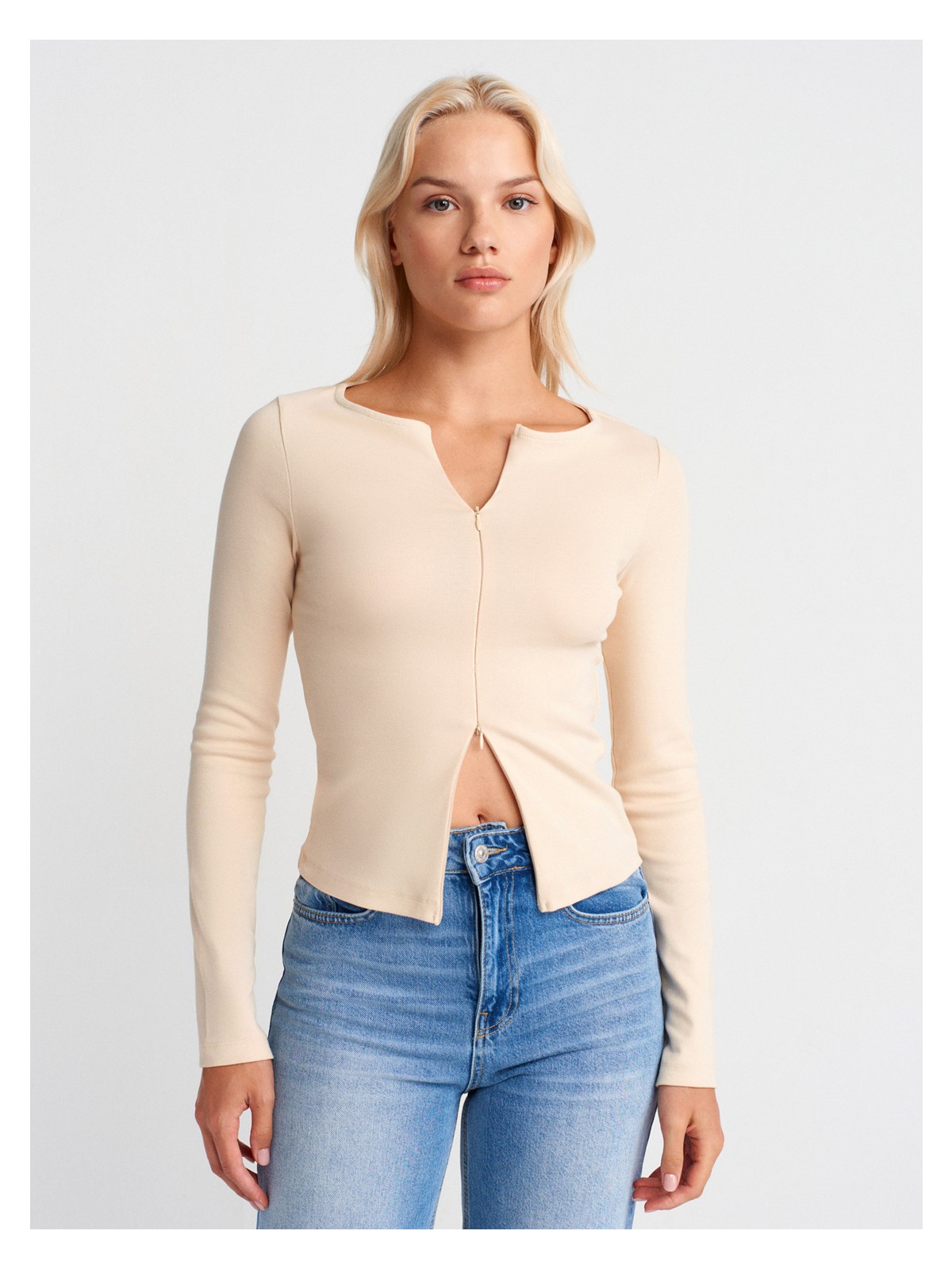 Dilvin 31993 Çift Fermuarlı Top-Vizon - Görsel 4