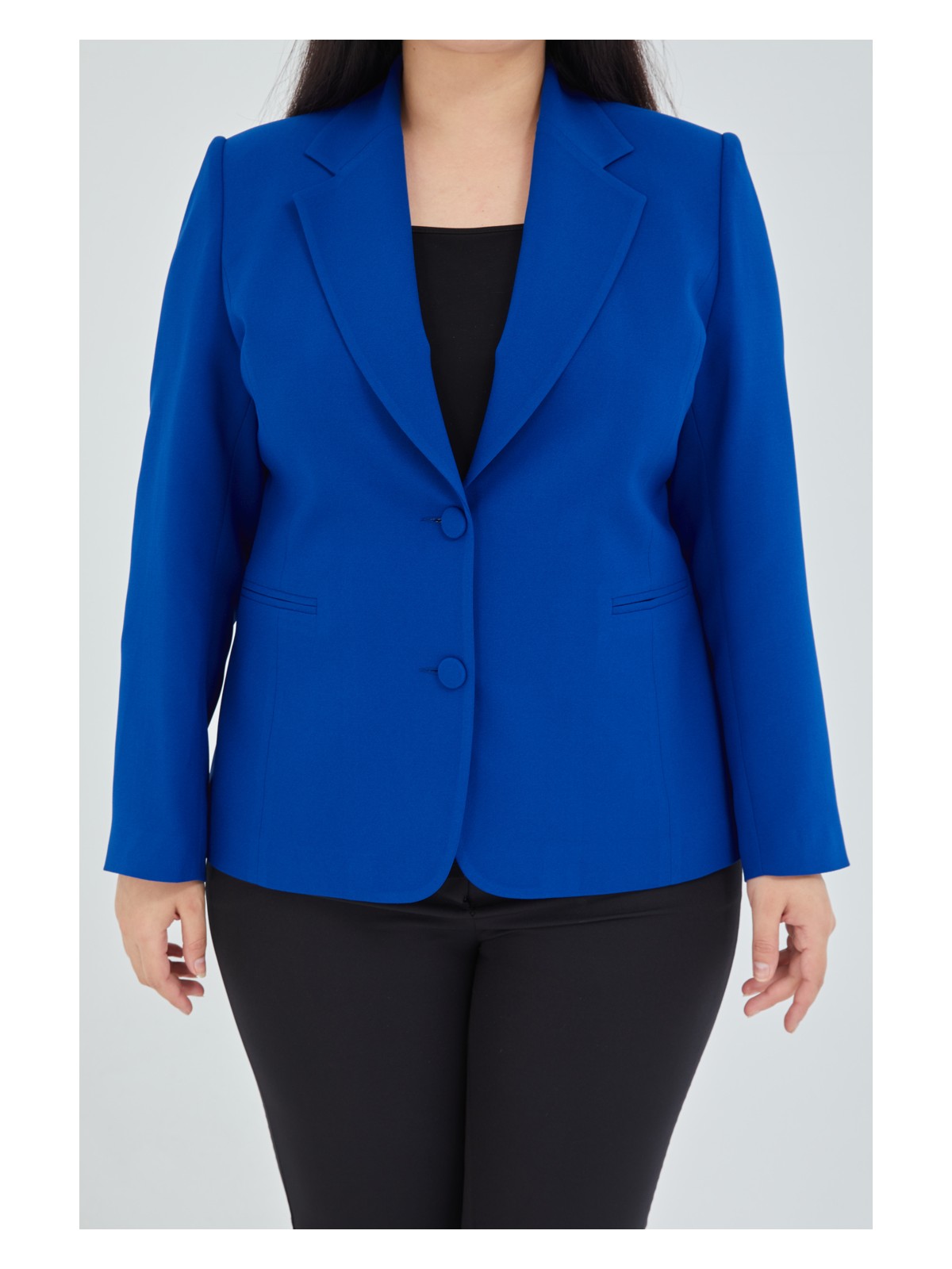 Fagi Atelier Kadın Büyük Beden Düğmeli Klasik Ceket