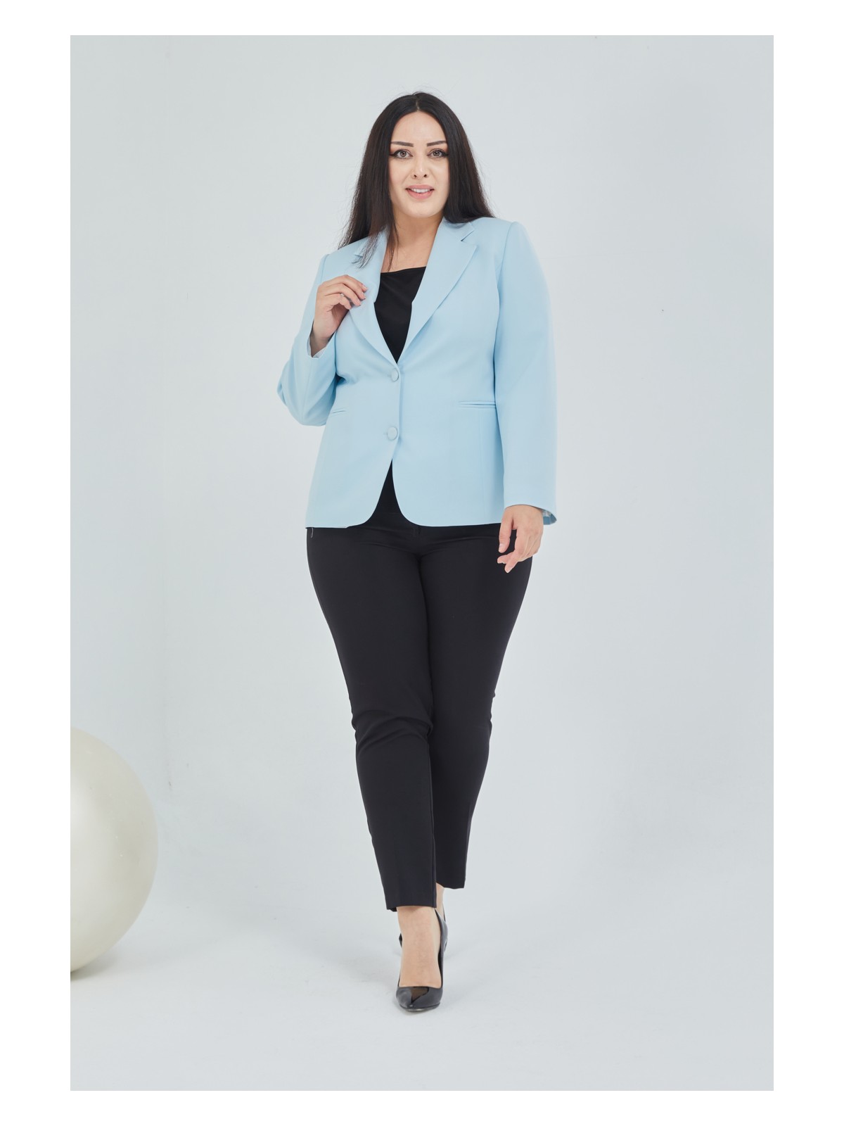 Fagi Atelier Kadın Büyük Beden Düğmeli Klasik Ceket