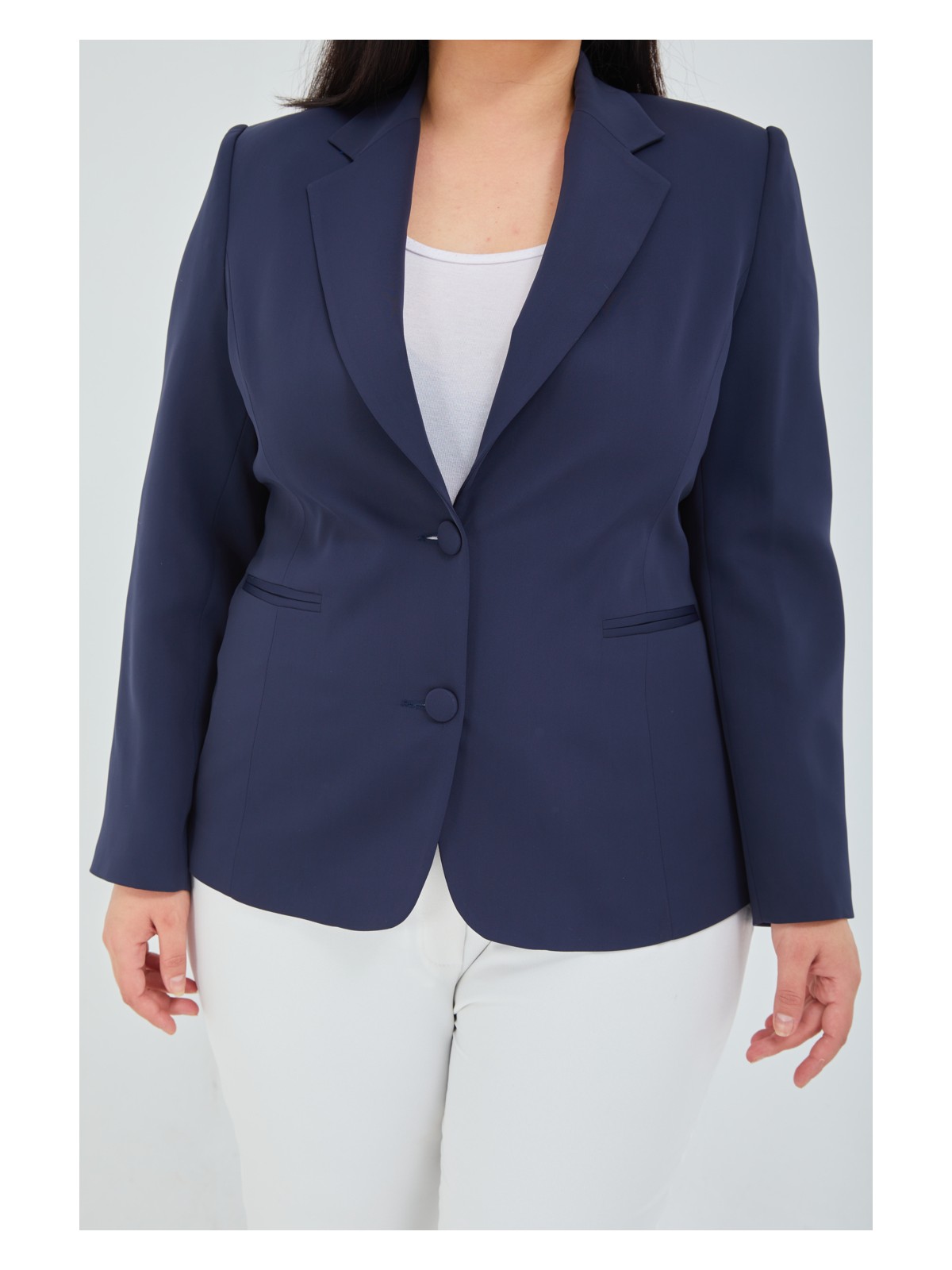 Fagi Atelier Kadın Büyük Beden Düğmeli Klasik Ceket