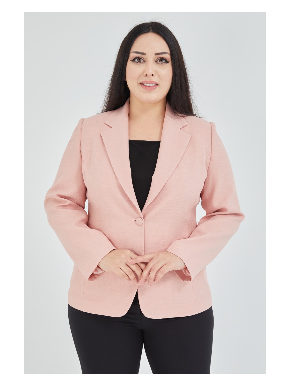 Fagi Atelier Kadın Büyük Beden Düğmeli Klasik Ceket