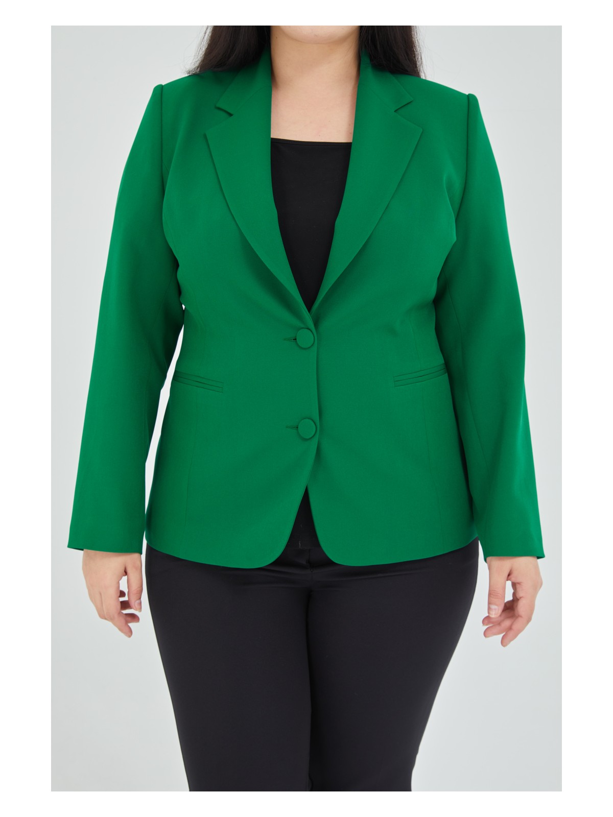 Fagi Atelier Kadın Büyük Beden Düğmeli Klasik Ceket