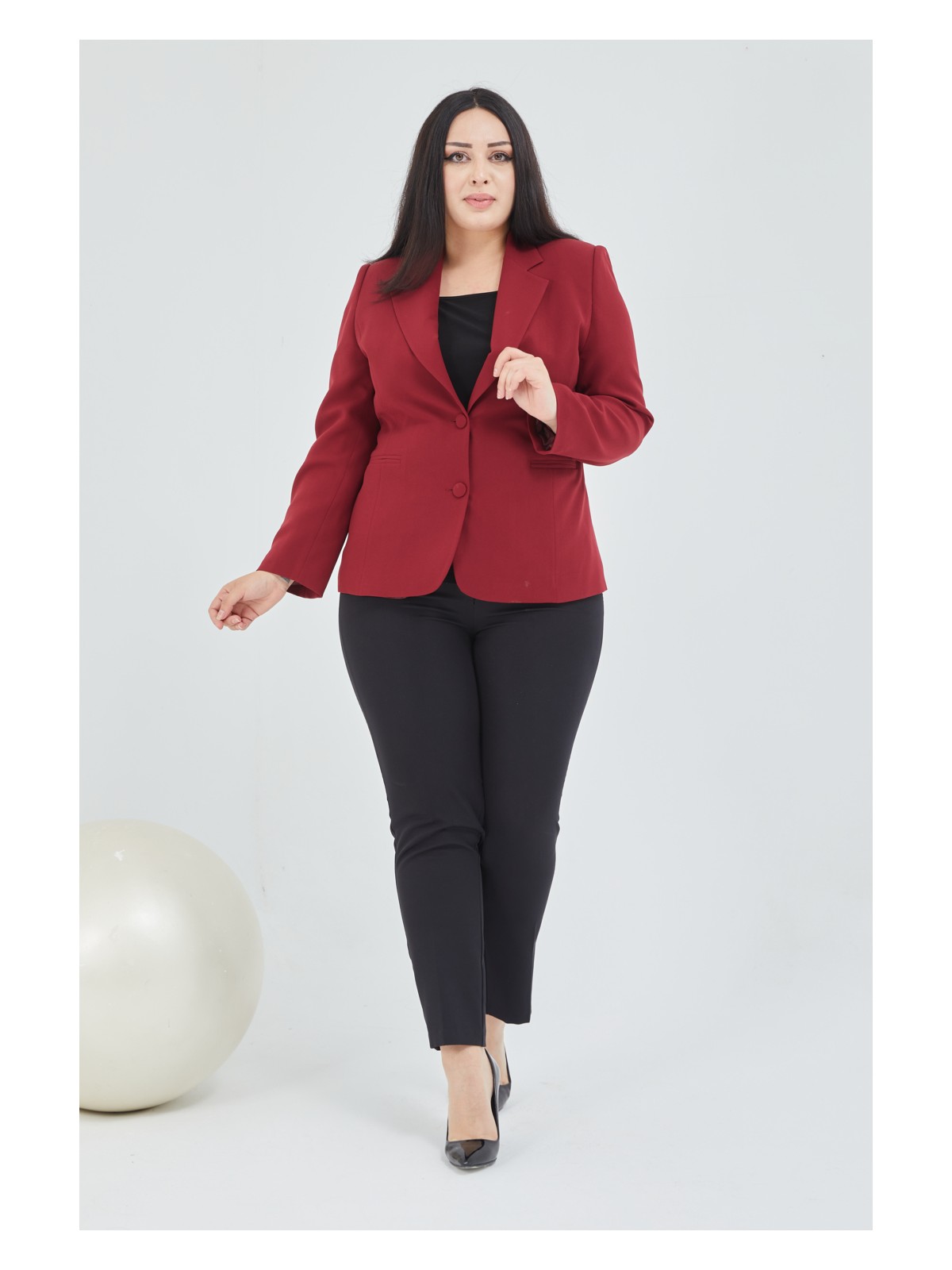 Fagi Atelier Kadın Büyük Beden Düğmeli Klasik Ceket