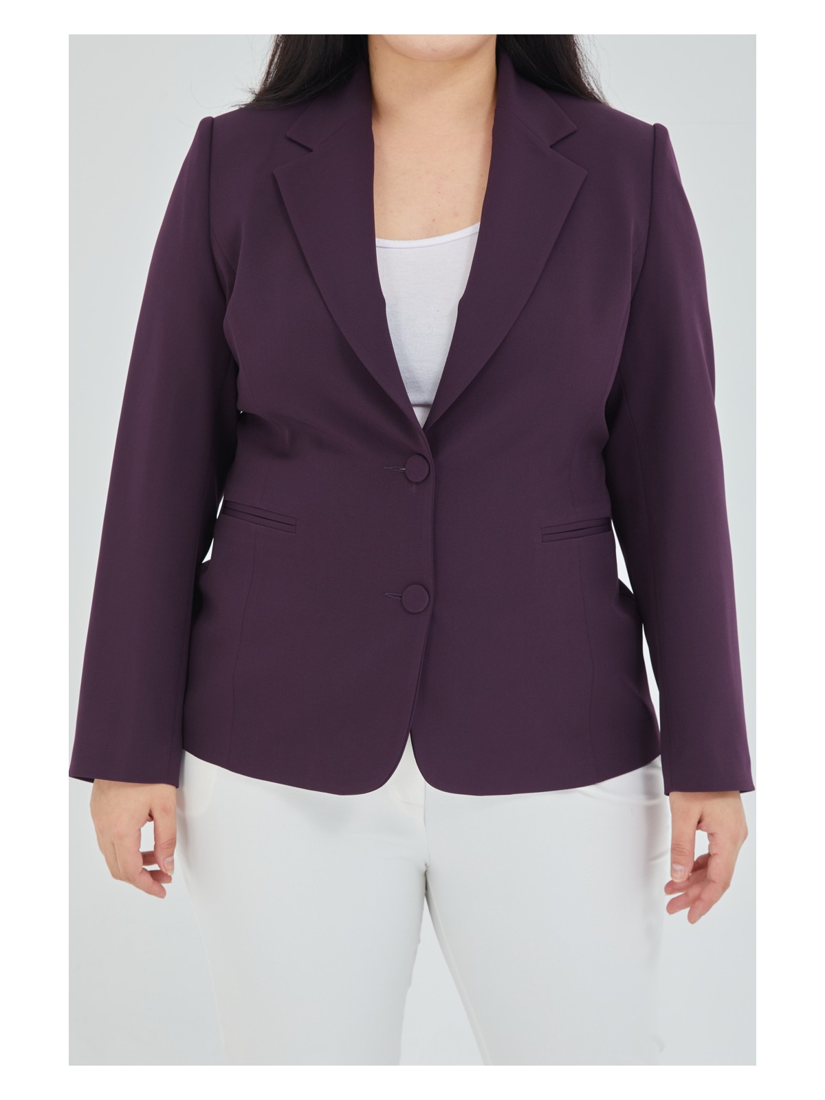 Fagi Atelier Kadın Büyük Beden Düğmeli Klasik Ceket