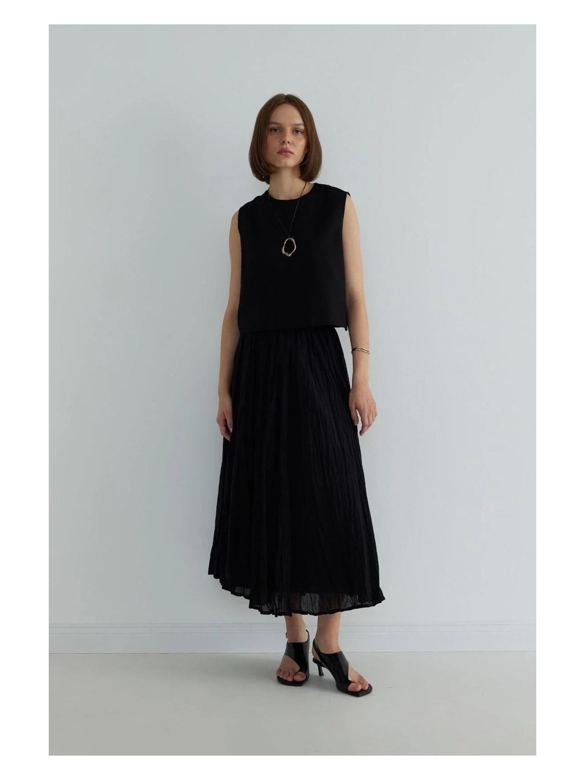 Suud Collection Ekru Donette Piliseli Etek - Görsel 4