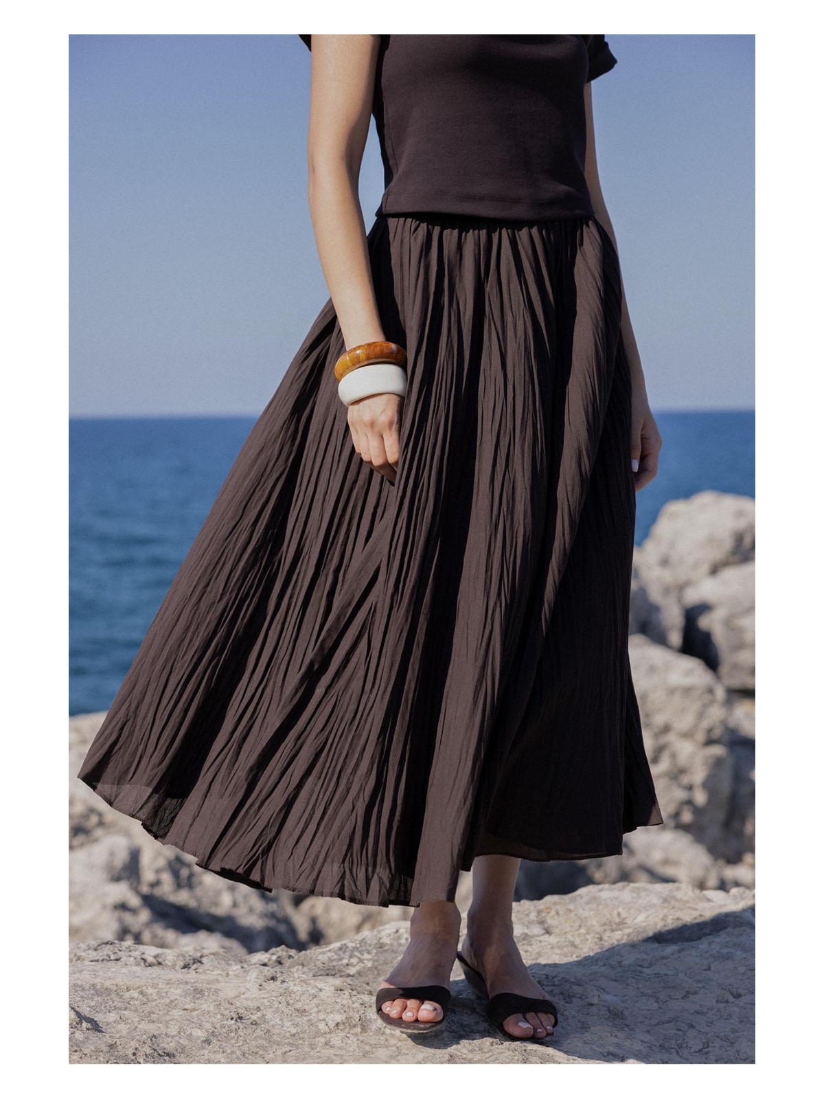 Suud Collection Ekru Donette Piliseli Etek - Görsel 5