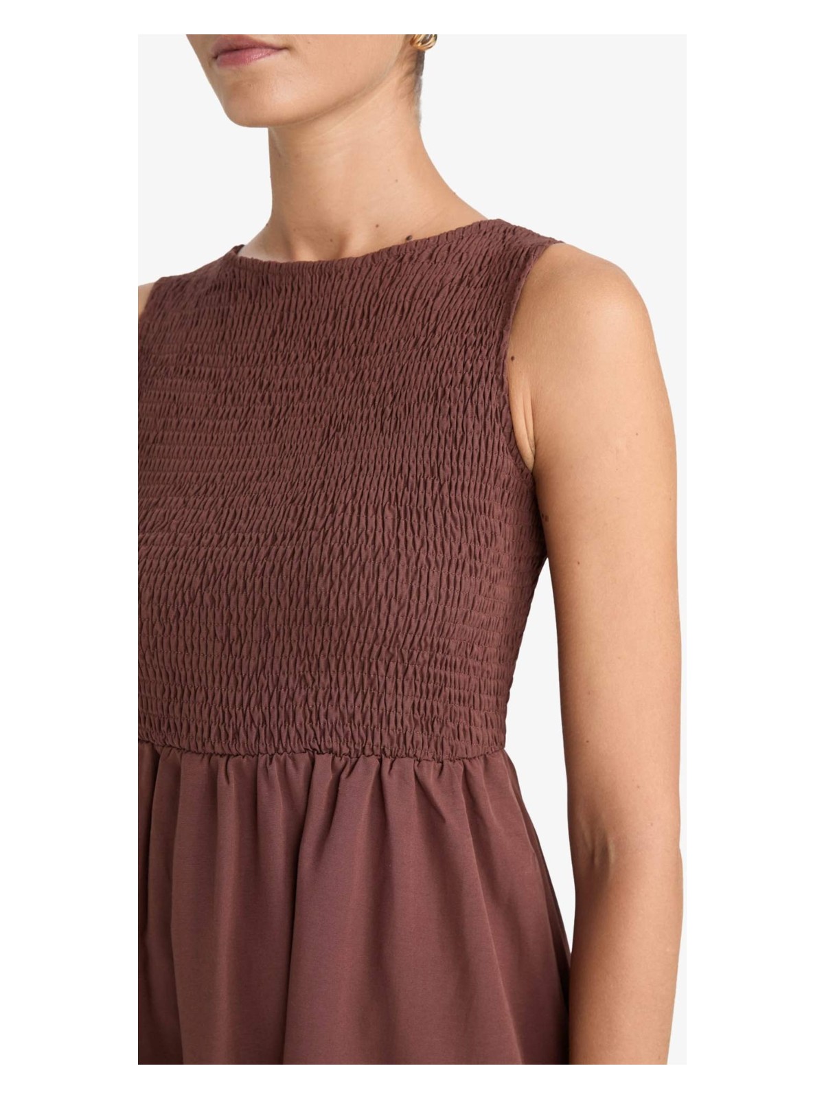 DeFacto Bisiklet Yaka Terry Cotton Kolsuz Midi Elbise F5807AX25AU - Görsel 5