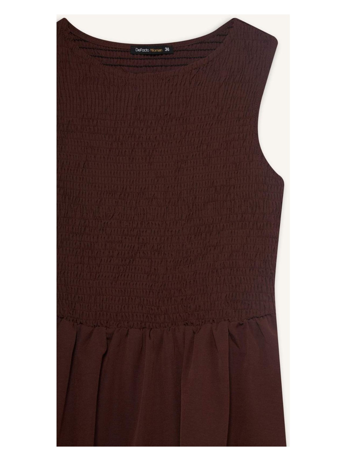 DeFacto Bisiklet Yaka Terry Cotton Kolsuz Midi Elbise F5807AX25AU - Görsel 8