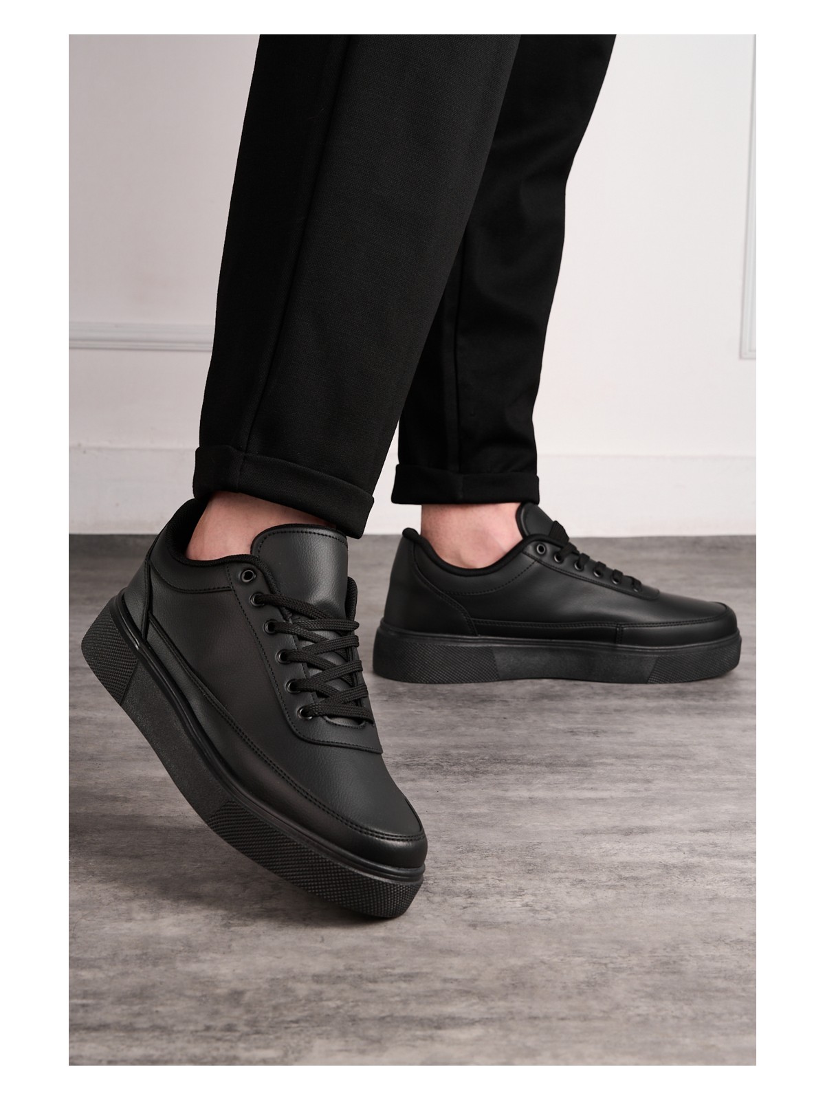 E Sport Siyah Beyaz Günlük Erkek Sneaker Ayakkabı -182 - Görsel 3