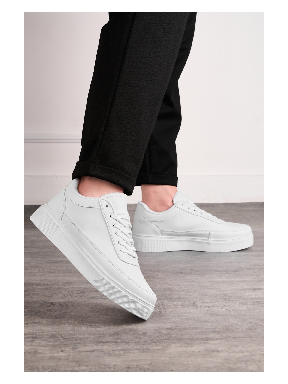 E Sport Siyah Beyaz Günlük Erkek Sneaker Ayakkabı -182 - Görsel 4