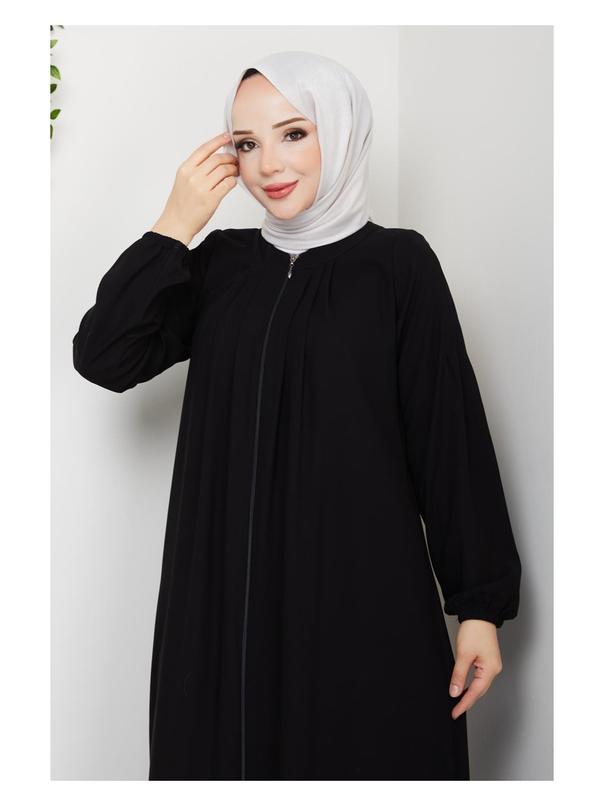 Eslemnur Gündelik Hac ve Umrelik Boyundan Pileli Ferace