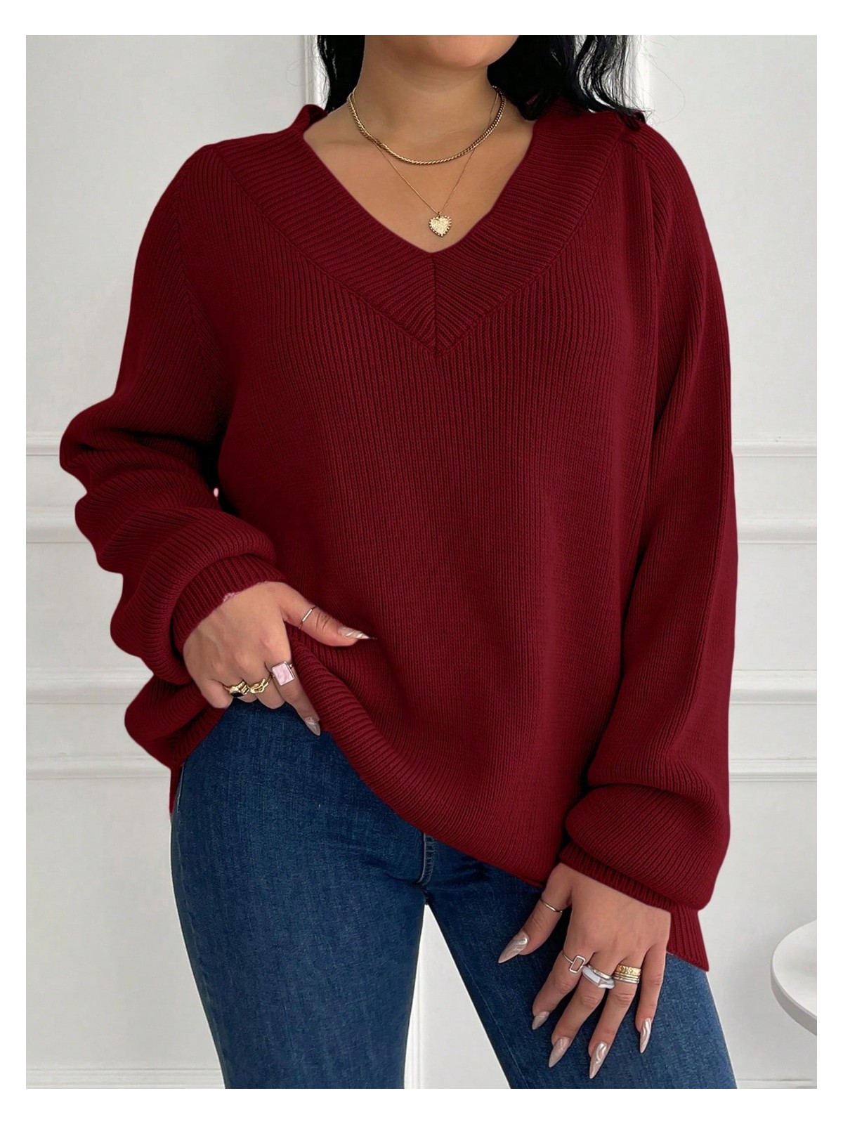 Efendix Büyük Beden Triko Kazak - Görsel 5