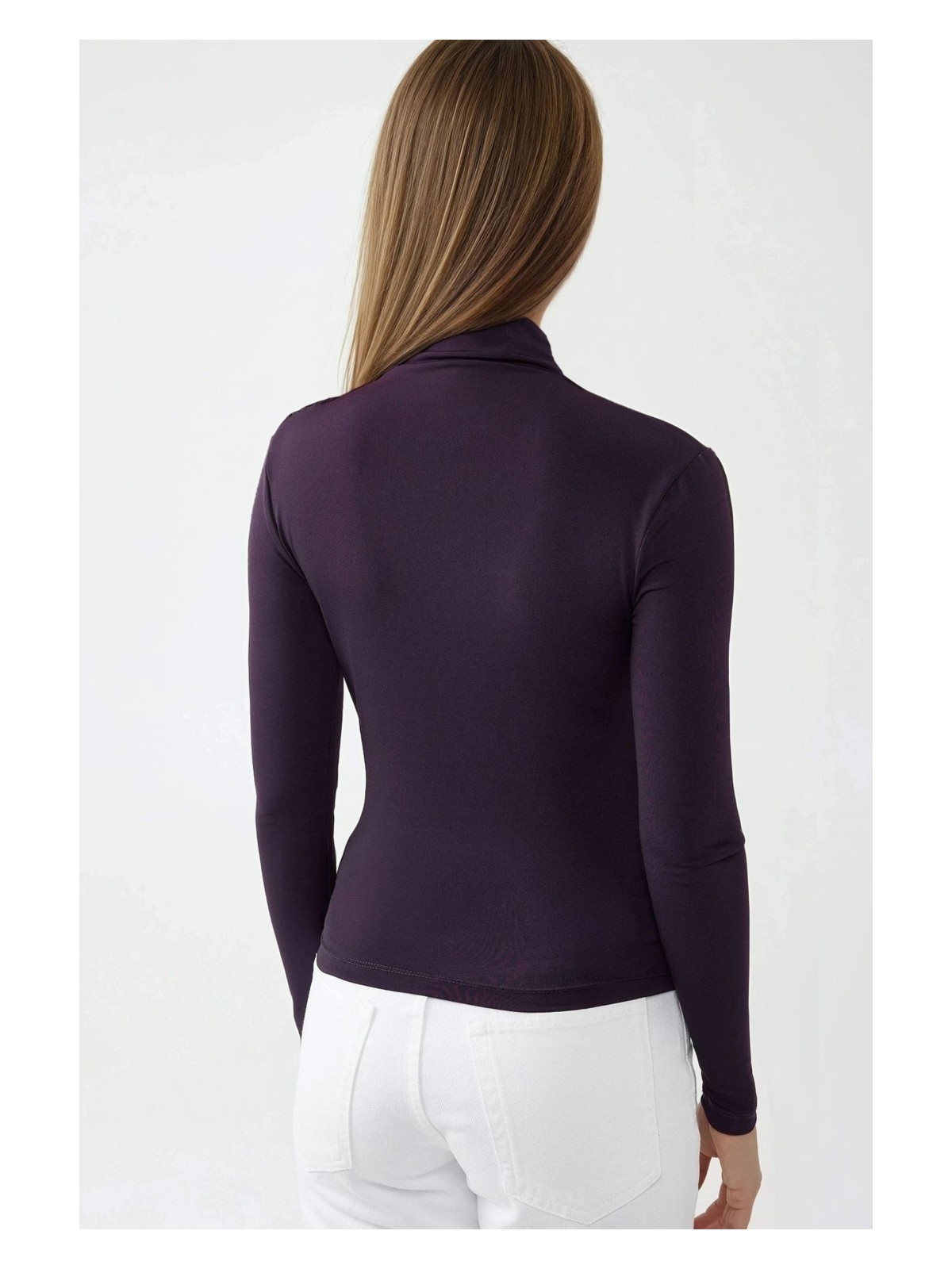 Hiccup Kadın Dik Yaka Büzgü Detaylı Sandy Bluz Leylak Moru