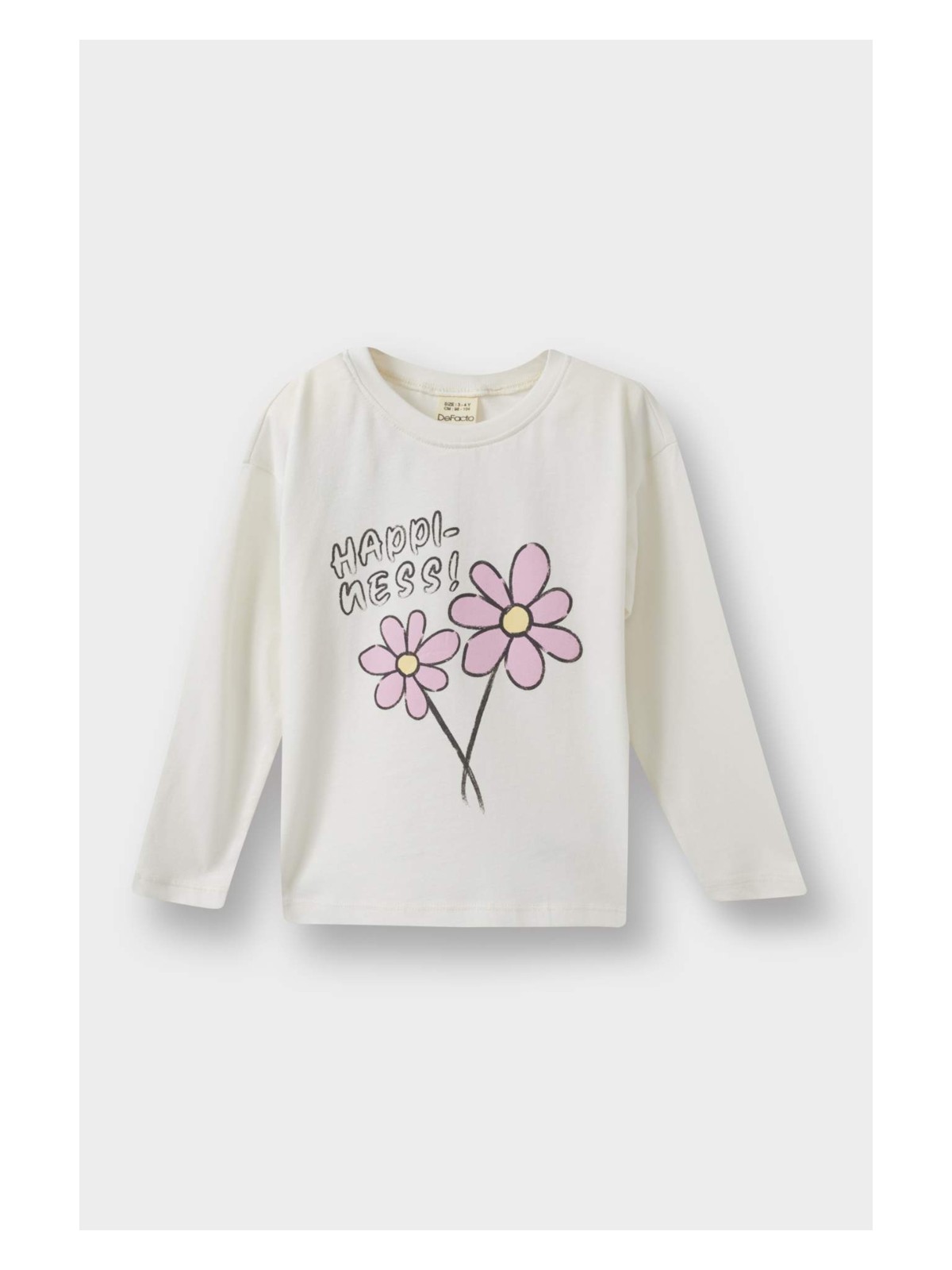 DeFacto Bisiklet Yaka Çiçekli Uzun Kollu Tişört Kız Bebek E9008A525AU