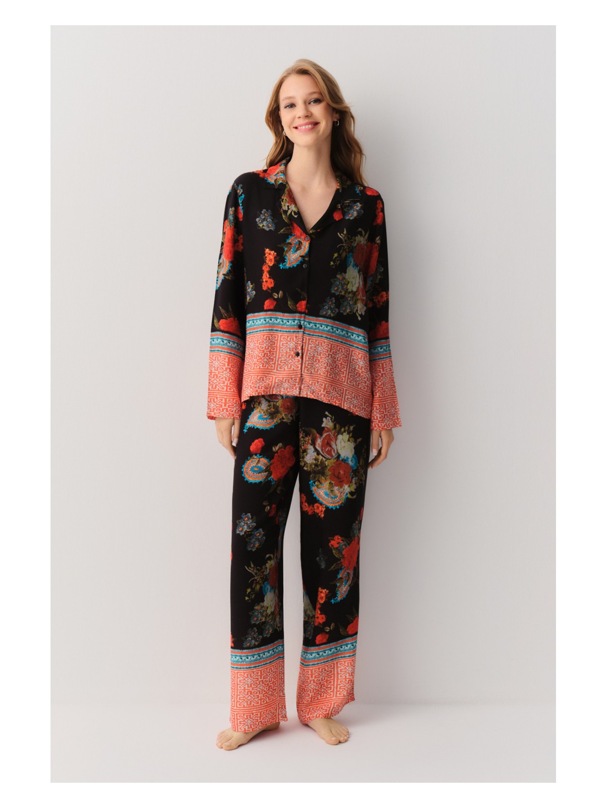 Suwen Liora Gömlek Yaka Pijama Takımı