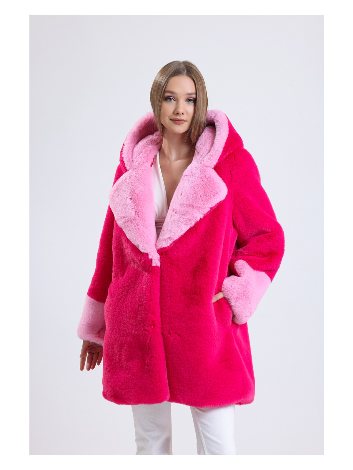 KürkZone Barbie Serisi Özel Tasarım Kürk Manto Kaban (Ekstra Kalın, Yüksek Gramaj)