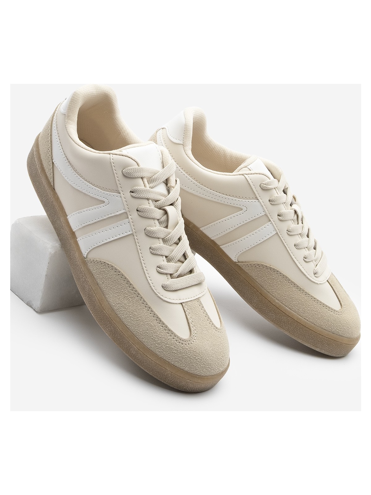 Marjin Kadın Sneaker Acı Kahve Bağcıklı Düz Taban Spor Ayakkabı Tiyone Kahve Süet - Görsel 3