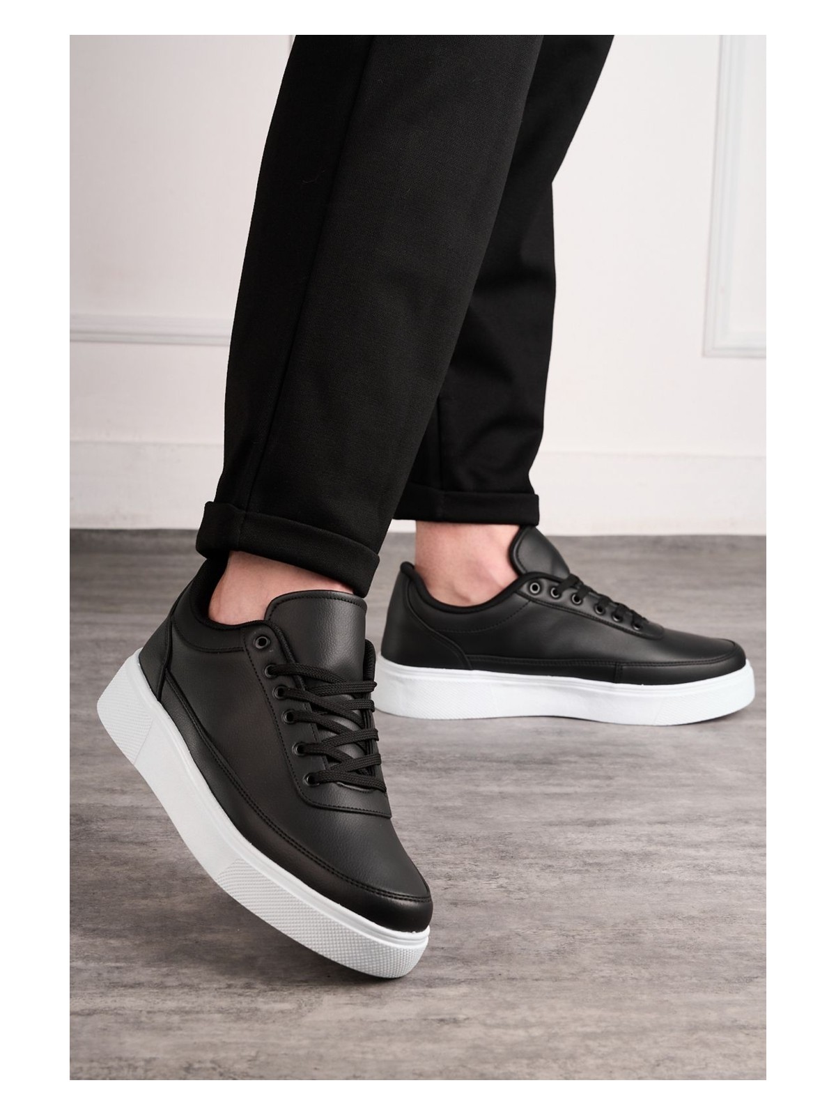 E Sport Siyah Beyaz Günlük Erkek Sneaker Ayakkabı -182