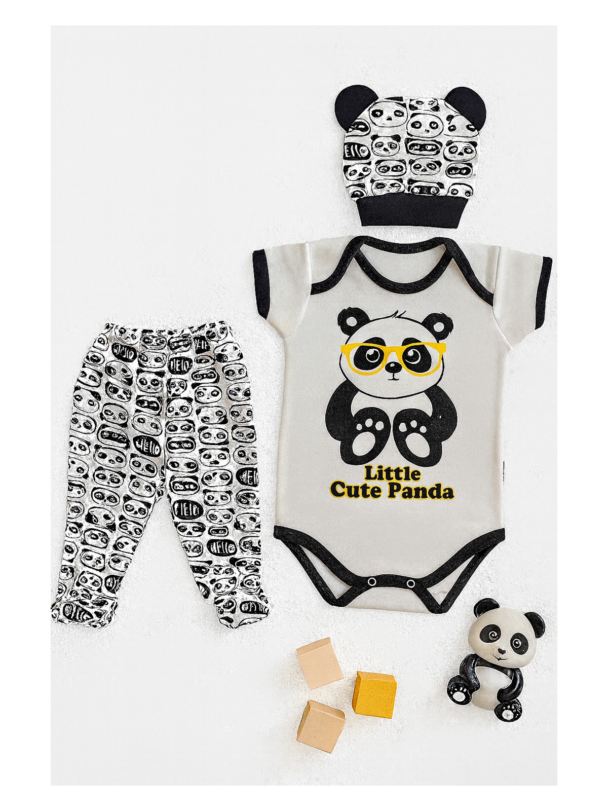 Kiddy Boo 3 Lü Set %100 Pamuk 3-6 / 6-9 / 9-12 Ay Unisex Kız Erkek Arılı Zıbınlı Takım - Görsel 6
