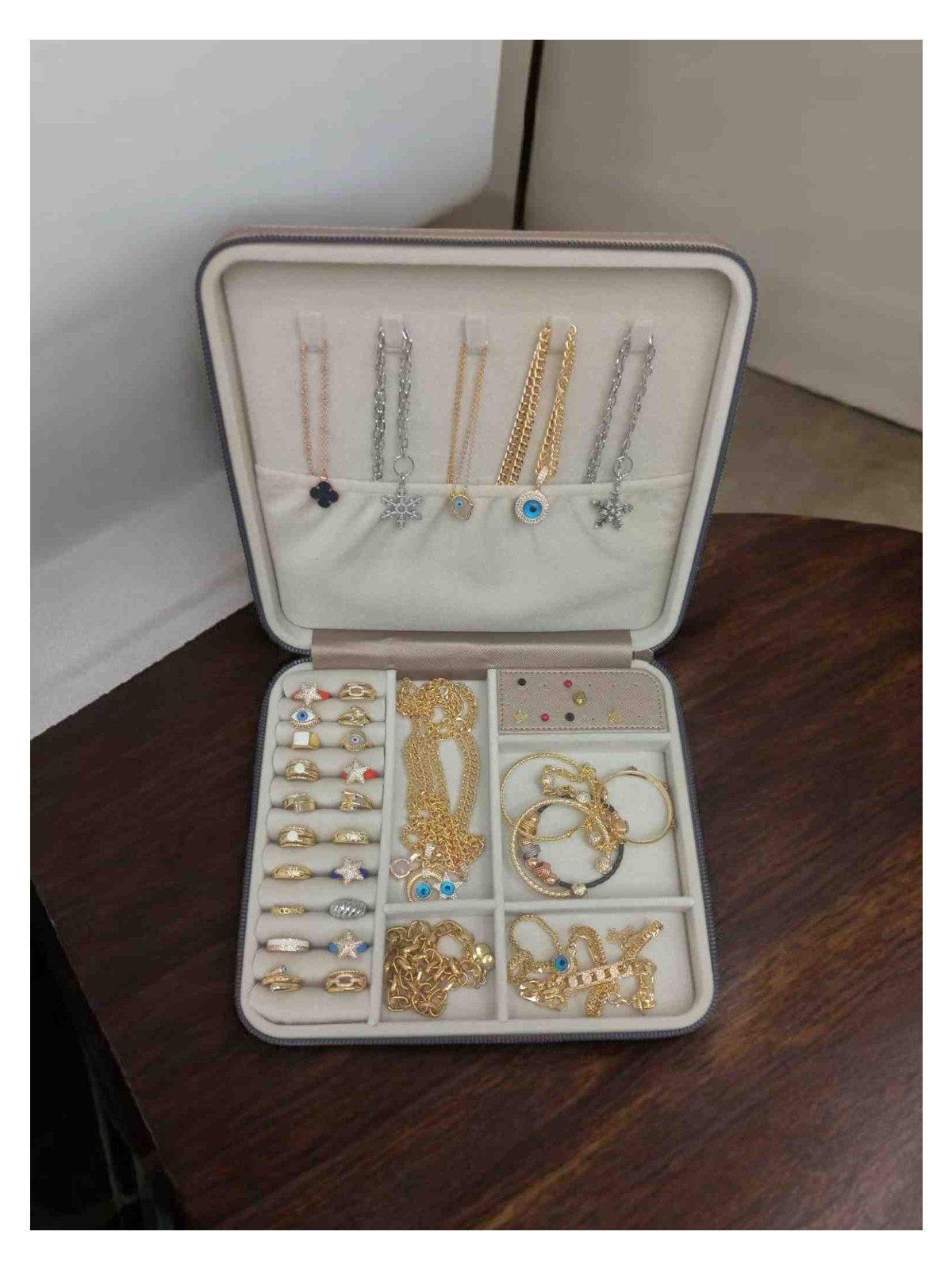 Moda Fiesta Büyük Boy Takı Kutusu 27X24 | Zarif ve Çok Bölmeli Mücevher Organizeri - Görsel 6