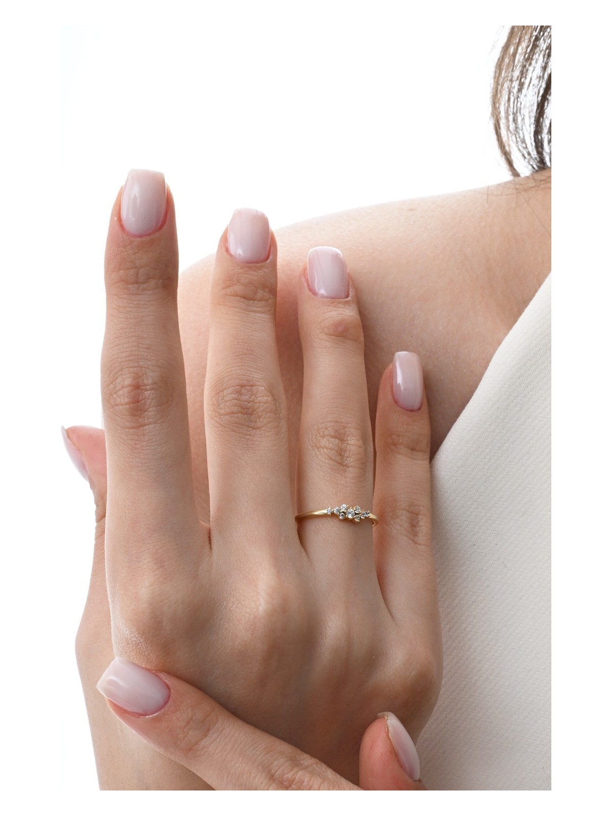 Söğütlü Silver Gümüş Altın Yaldızlı Zirkon Taşlı Yüzük 925 Ayar Sarı Maden Kadın İçin Parıltılı