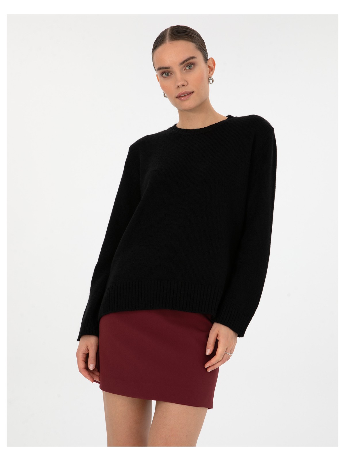 Pierre Cardin Kadın Siyah Comfort Fit Kazak 50316310-VR046