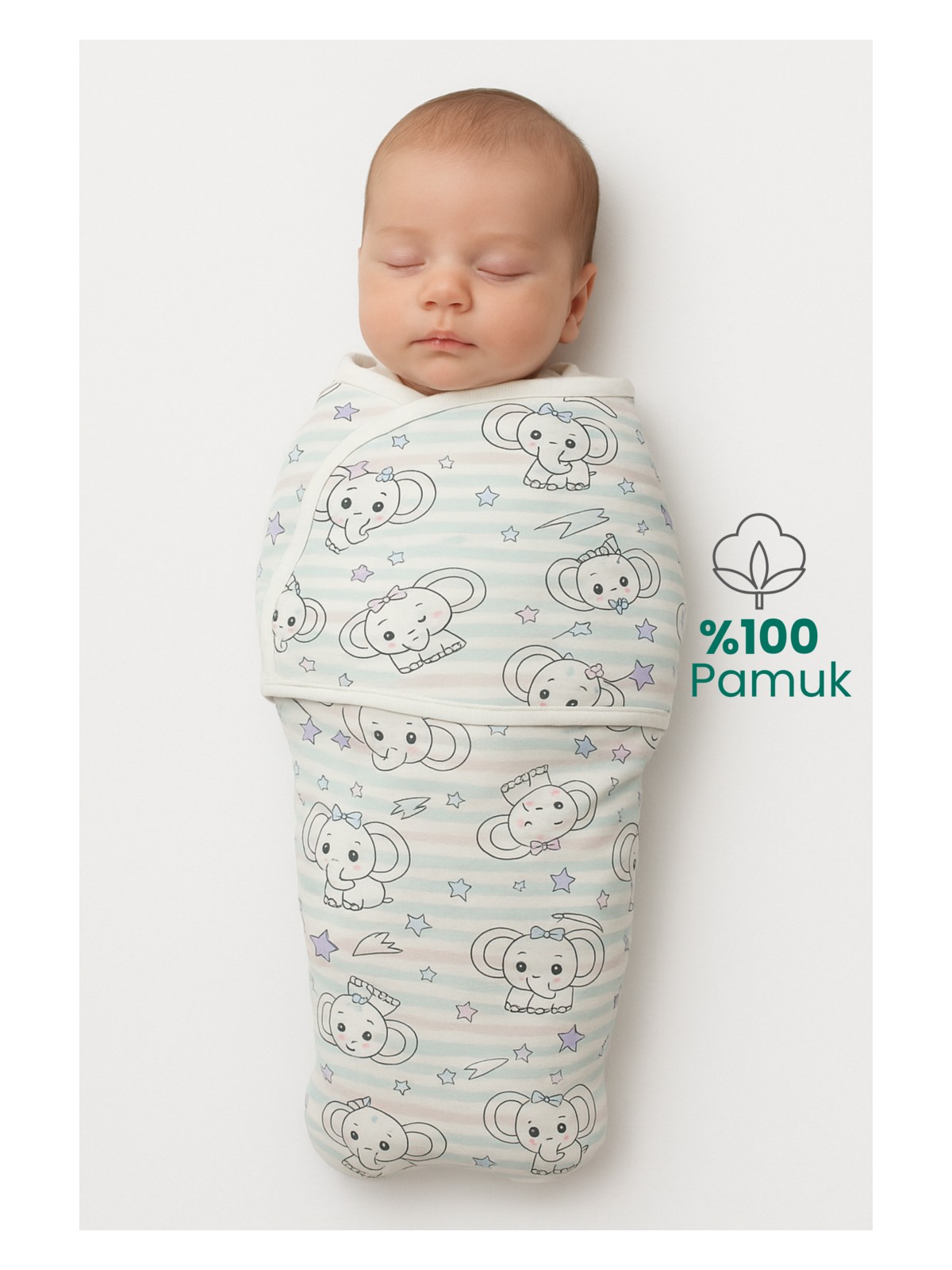 Nilmera Organik Bebek Uyku Tulumu | %100 Pamuk Fermuarlı Kundak 0-3 Ay – Kolay Bez Değişimi İçin Özel Tasarım - Görsel 5