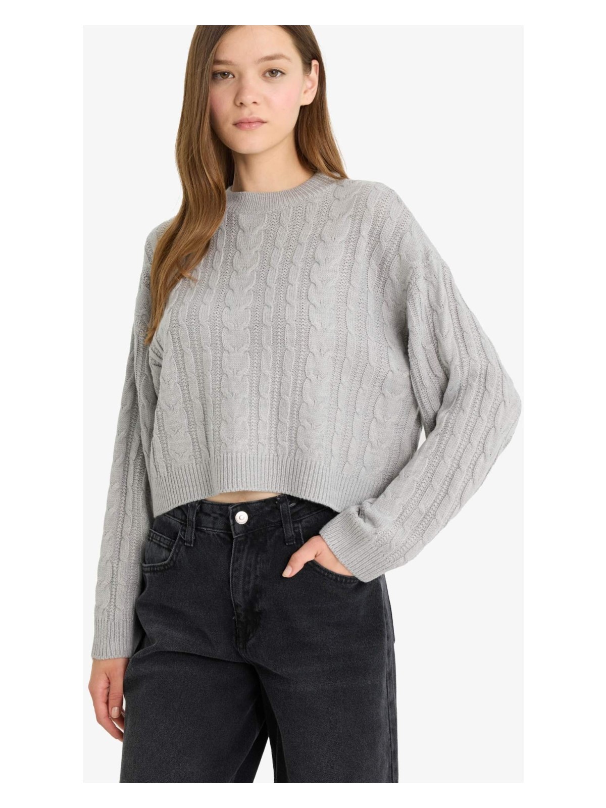 DeFacto Regular Fit Bisiklet Yaka Triko Kazak T4518AZ25WN