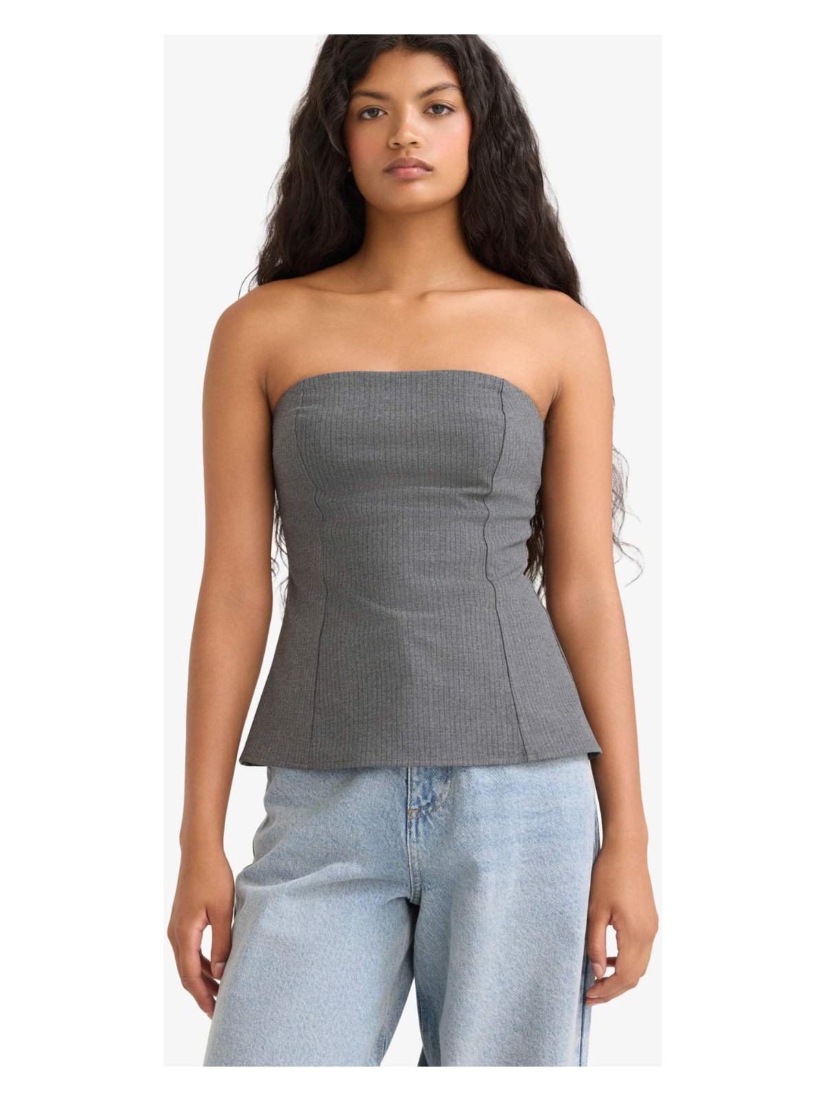 DeFacto Fitted Straplez Bluz F9471AX25AU