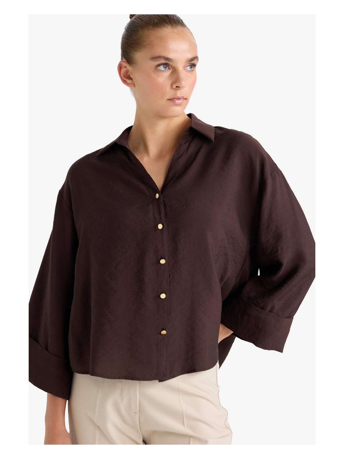 DeFacto Loose Fit Uzun Kollu Gömlek E9007AX25AU