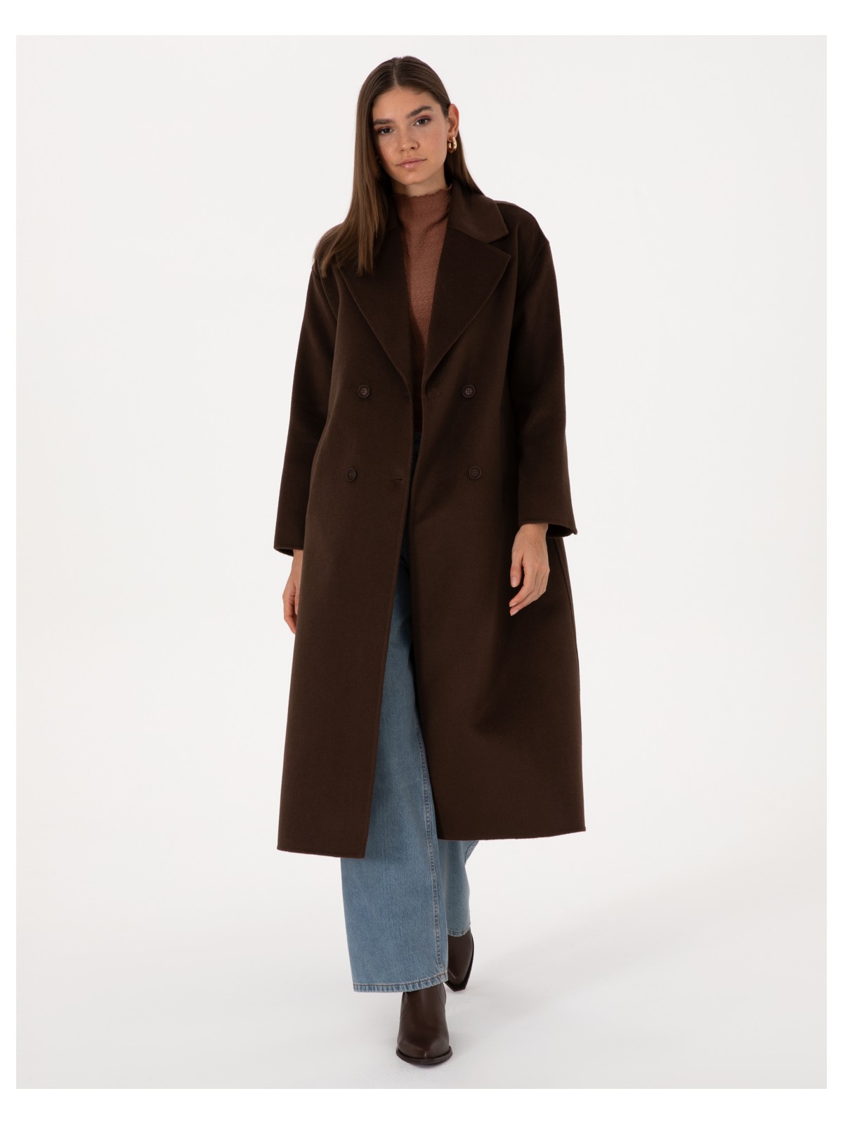 Pierre Cardin Kadın Siyah Yün Karışımlı Kaşe Kaban 50308929-VR046 - Görsel 4