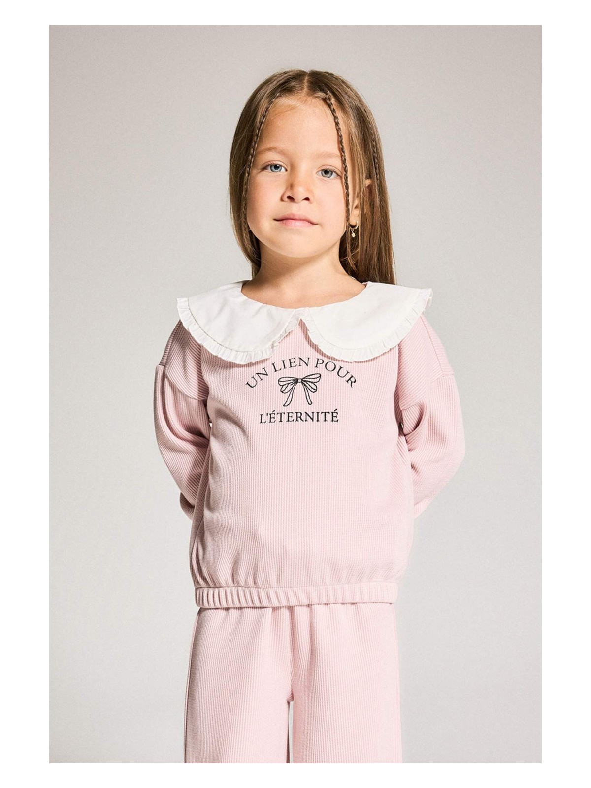 DeFacto Standart Fit Büyük Yaka Baskılı Sweatshirt Kız Bebek G1773A525AU