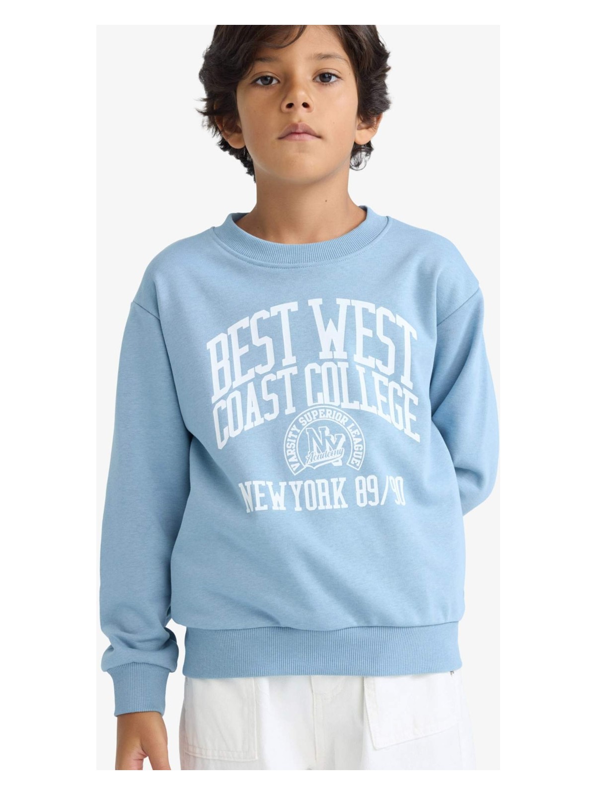 DeFacto Bisiklet Yaka Baskılı Sweatshirt Erkek Çocuk F2843A825AU