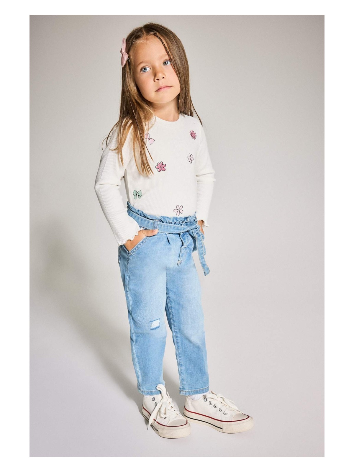 DeFacto Paperbag Düz Paça Jean Pantolon Kız Bebek D1532A525AU