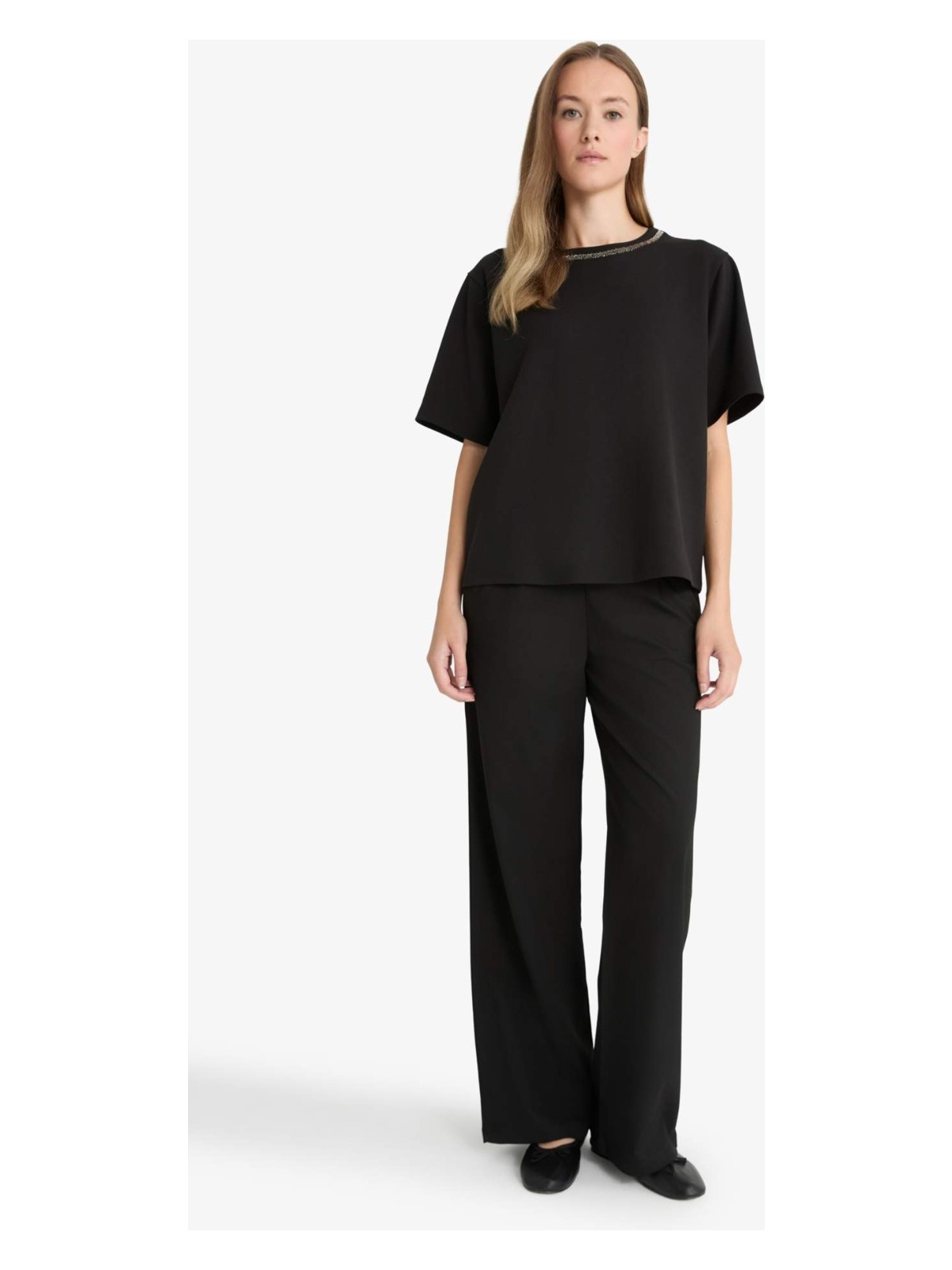 DeFacto Straight Fit Geniş Paça Pantolon F5413AX25AU