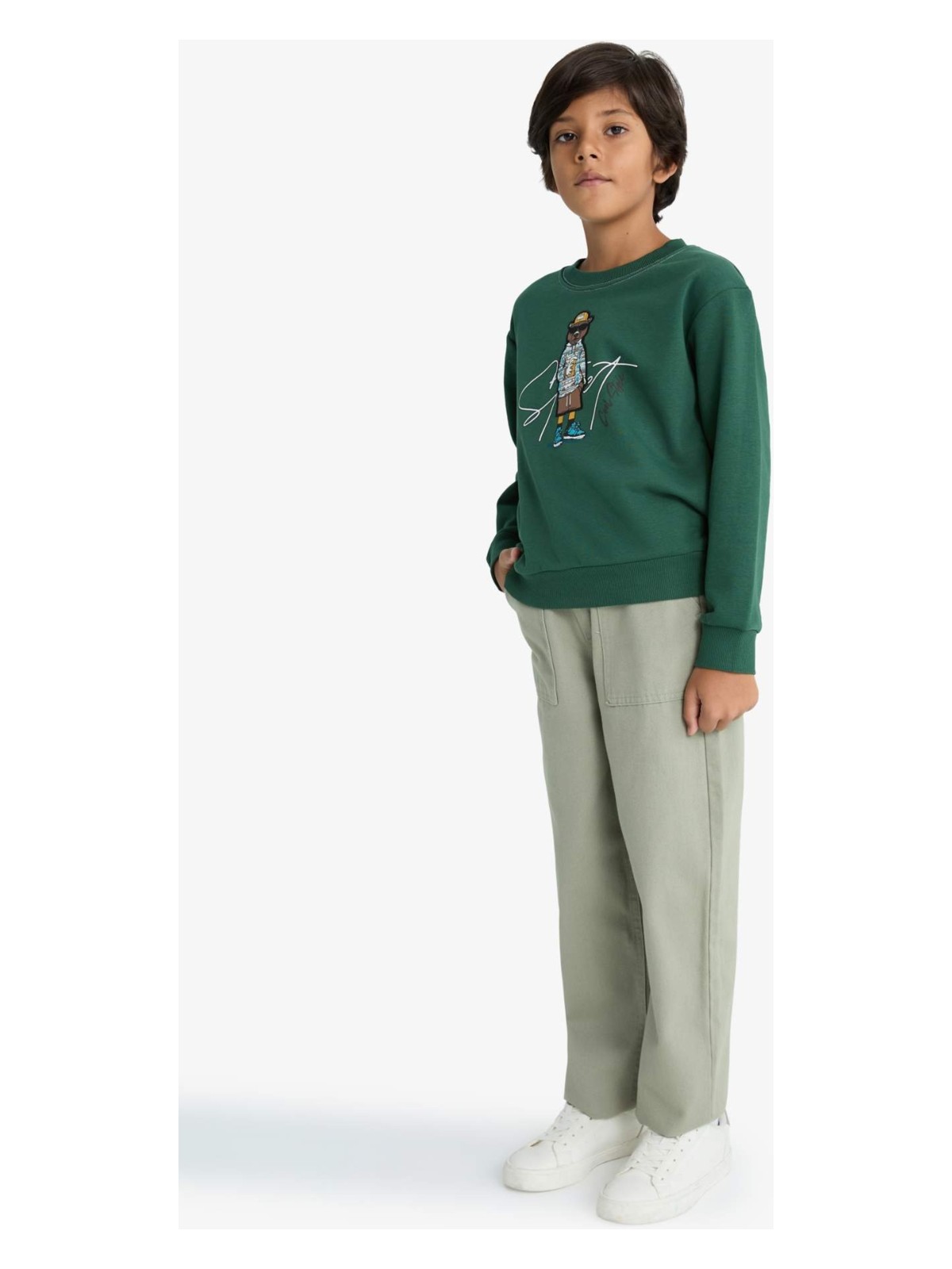 DeFacto Loose Fit Standart Paça Gabardin Pantolon Erkek Çocuk F2478A825AU