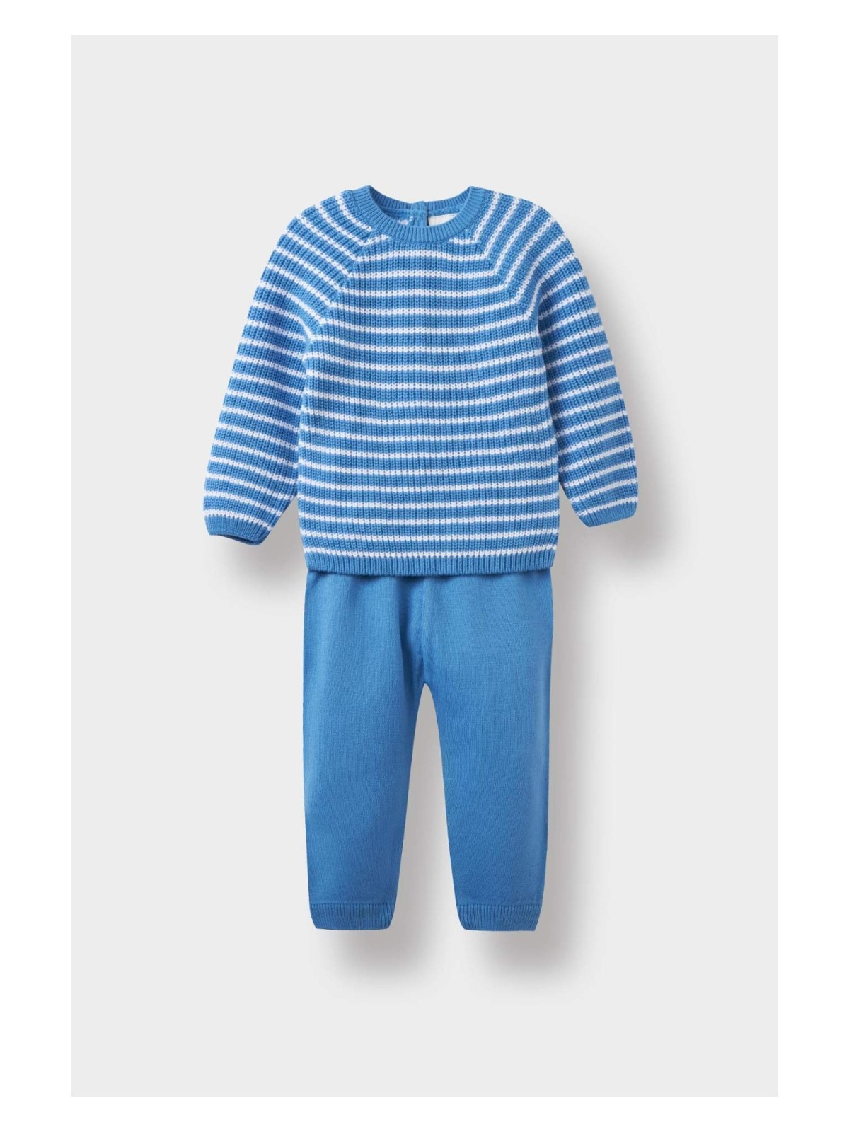 DeFacto 2'li Takım Çizgili Triko Kazak Eşofman Altı Erkek Bebek F3231A525WN