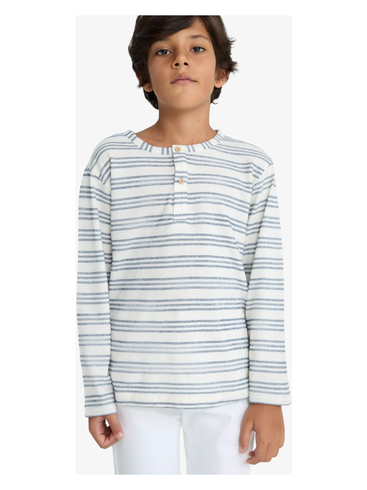 DeFacto Bisiklet Yaka Çizgili Sweatshirt Erkek Çocuk G2556A825AU