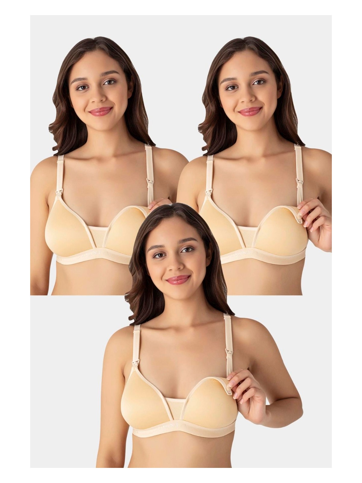 Arma Yıldız 3'lü Paket Siyah Kadın Balensiz Kaplı Emzirme Sütyeni Göğüs Ucu Görünmez Pamuklu Yumuşak Dokulu - Görsel 3